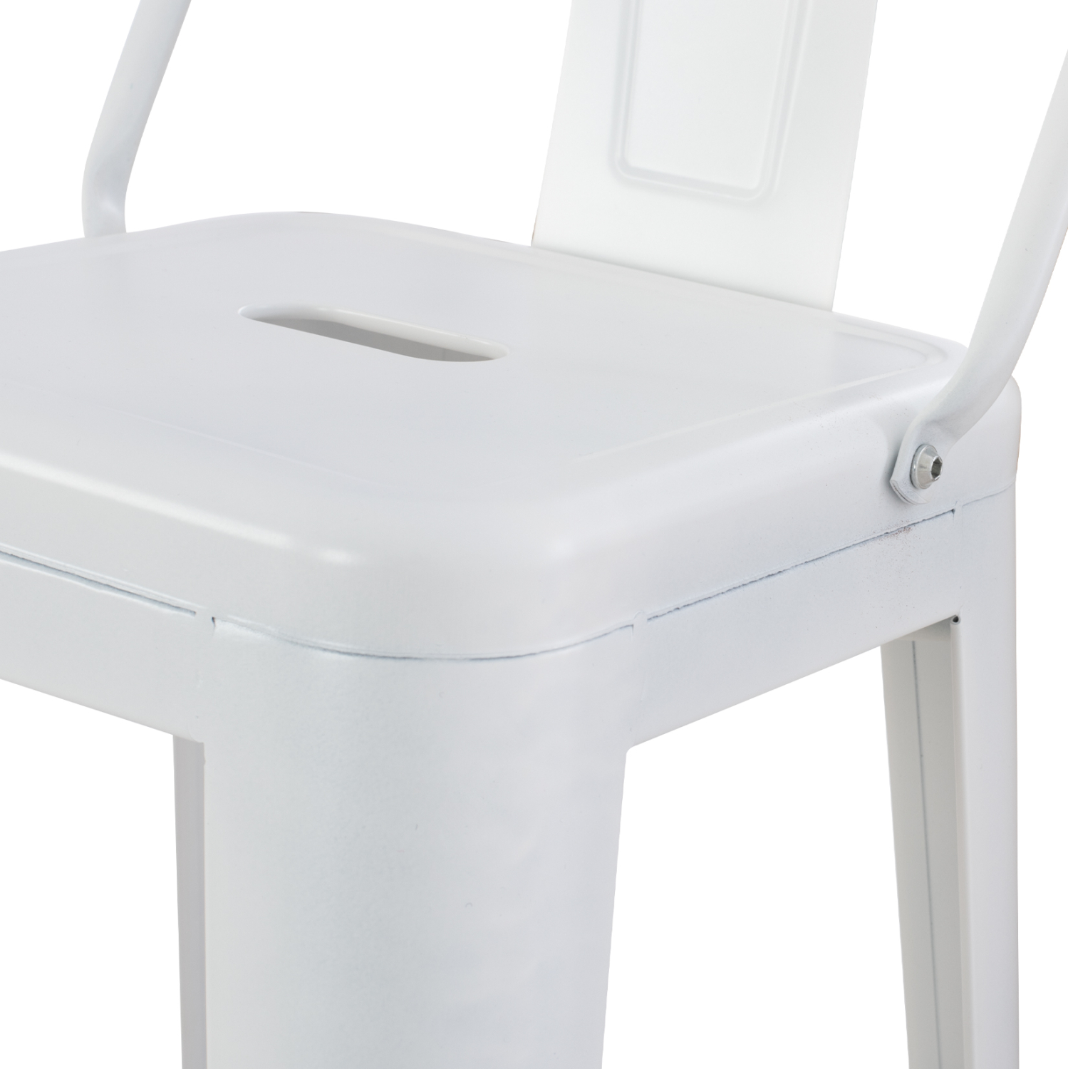 ΣΚΑΜΠΟ BAR ME ΠΛΑΤΗ ΜΕΤΑΛΛΙΚΟ MELITA-PRO HM8643.41 ΛΕΥΚΟ ΜΑΤ 42x42x100Υεκ. 9