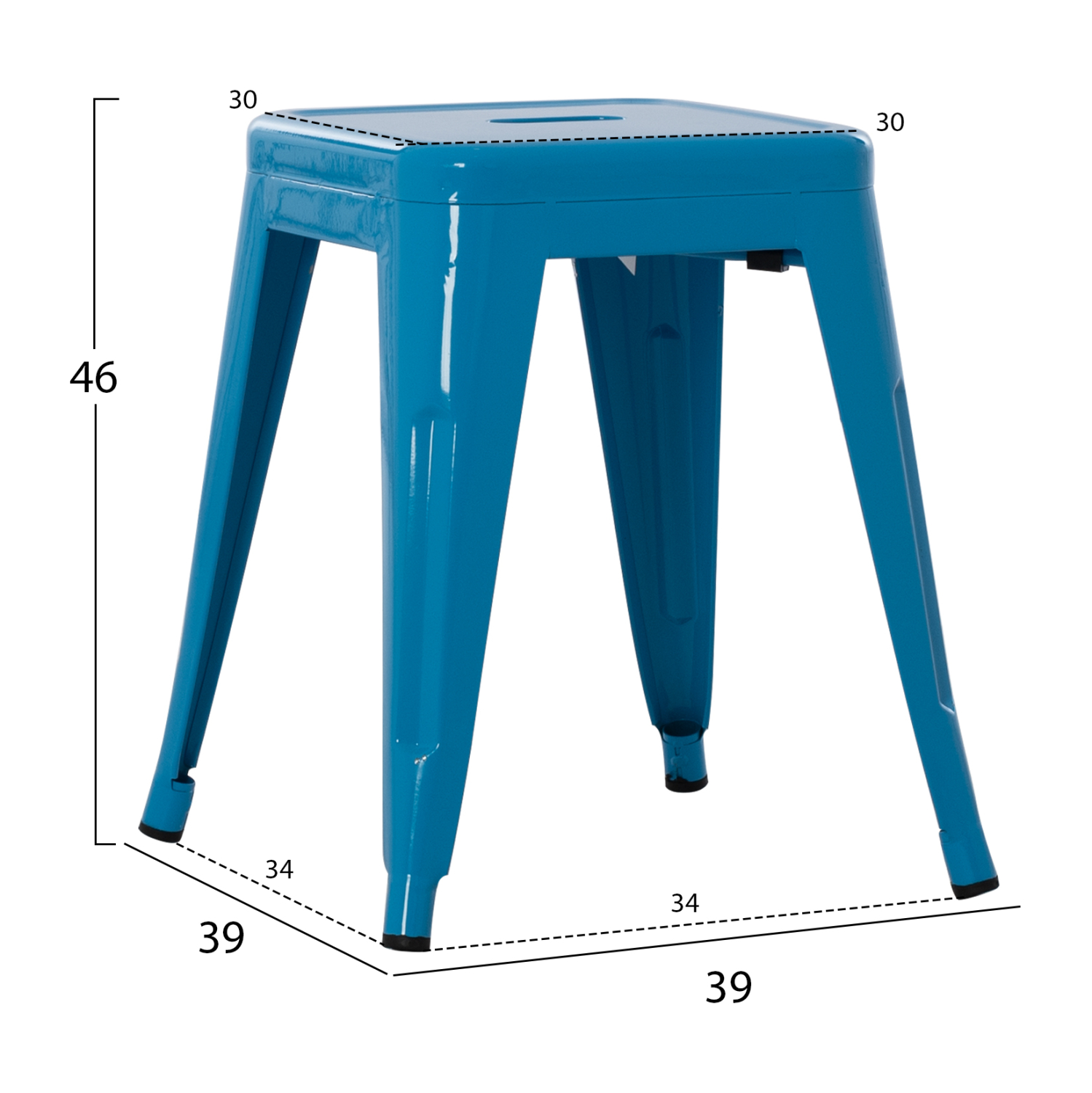 ΣΚΑΜΠΟ ΜΕΤΑΛΛΙΚΟ MELITA HM0096.48 ΣΕ ΜΠΛΕ ΧΡΩΜΑ 37x37x45Υεκ. 2