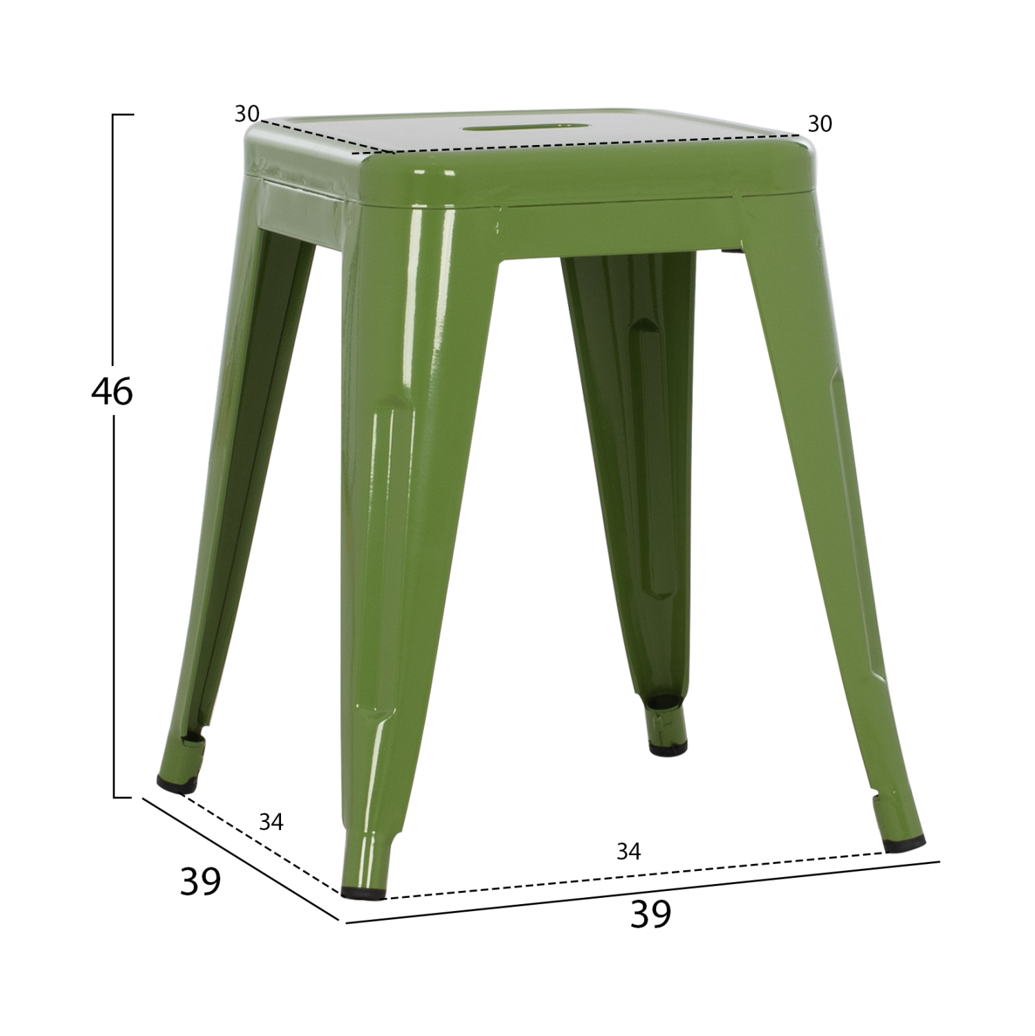 ΣΚΑΜΠΟ ΜΕΤΑΛΛΙΚΟ MELITA HM0096.53 ΣΕ LIGHT OLIVE GREEN ΧΡΩΜΑ 37x37x45Υεκ. 2