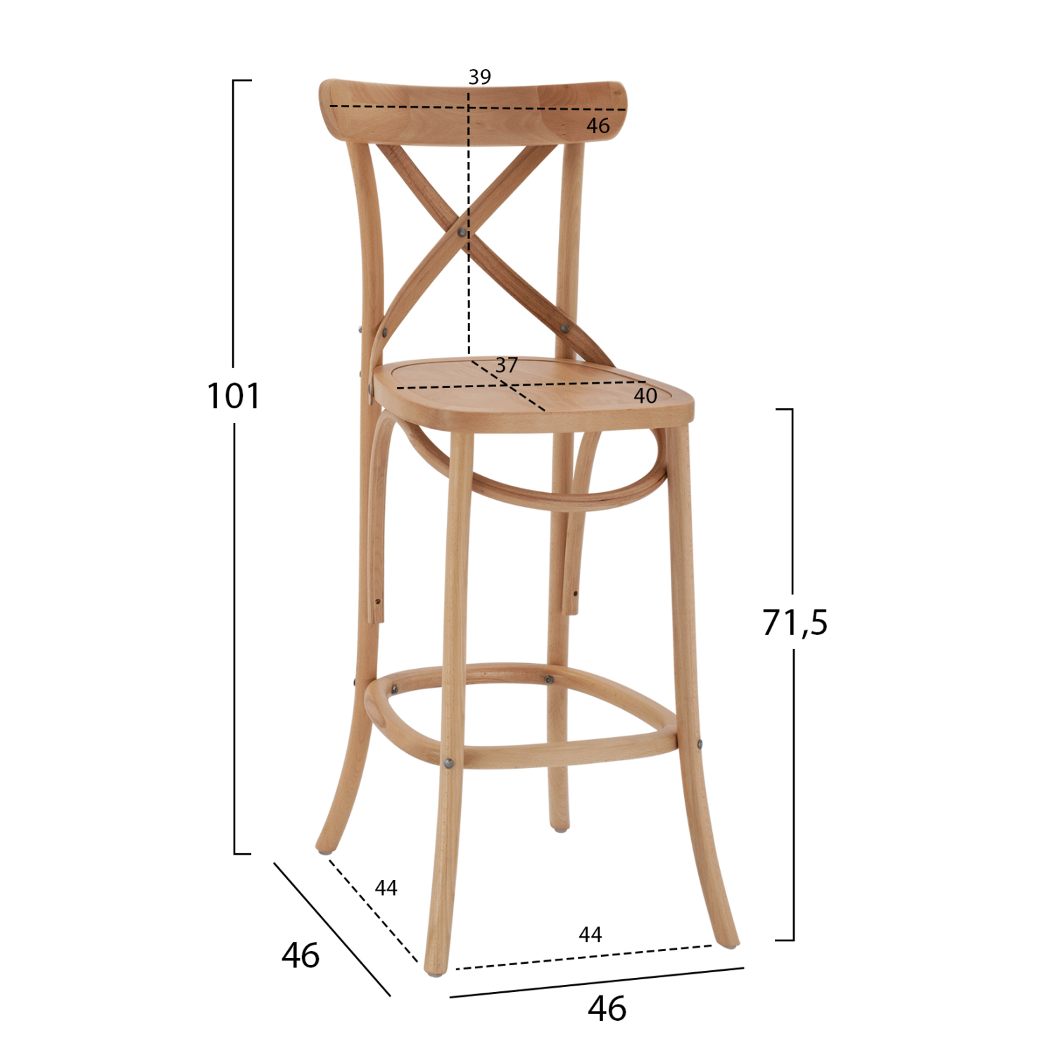 ΣΚΑΜΠΟ ΜΕΣ.ΥΨΟΥΣ GIOLIANA HM8750.15 ΞΥΛΟ ΟΞΙΑΣ DARK HONEY-PLYWOOD ΚΑΘΙΣΜΑ 46x46x101Υεκ. 2