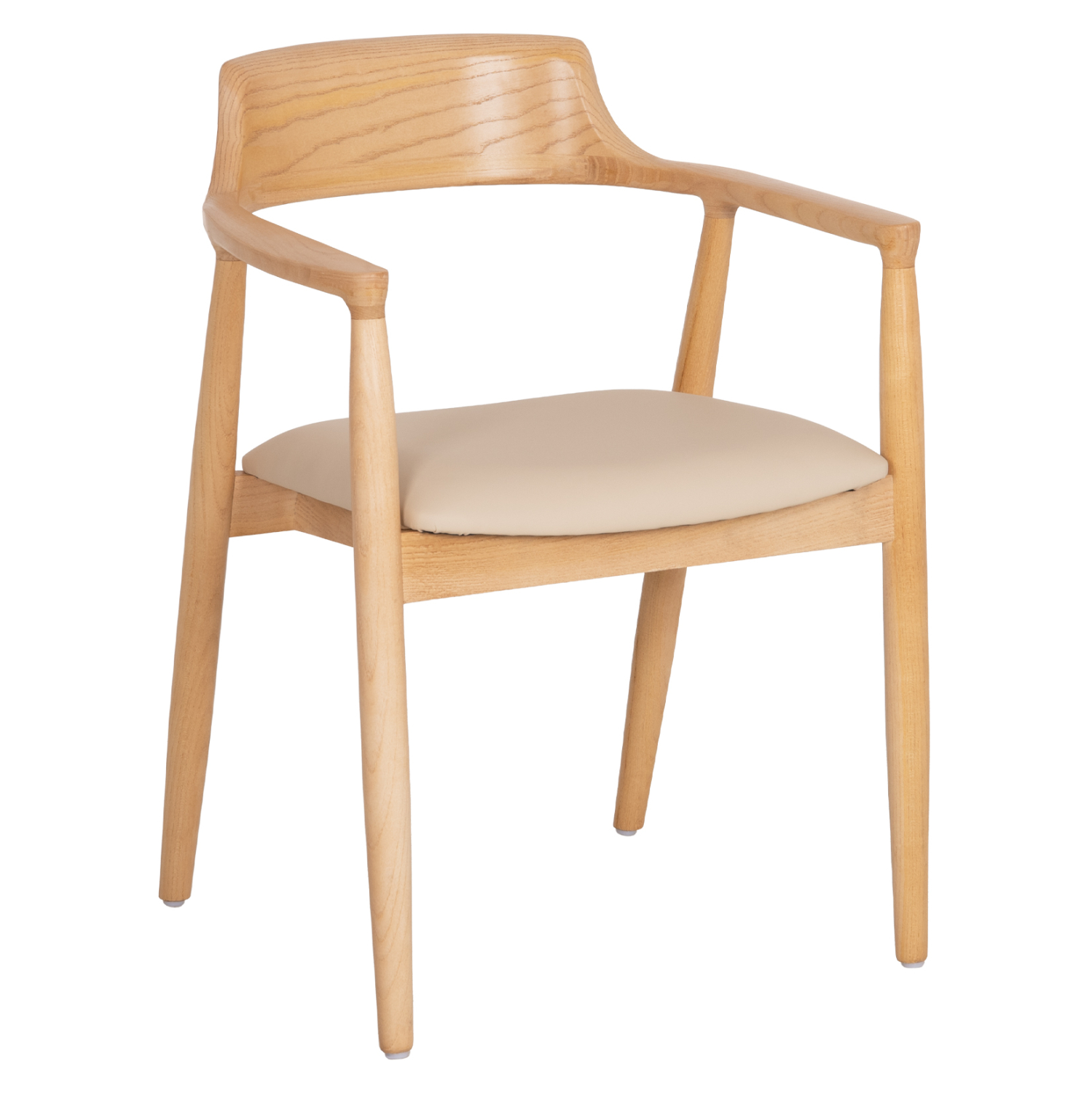 ΠΟΛΥΘΡΟΝΑ ΤΡΑΠΕΖΑΡΙΑΣ TARGA HM18336.11 RUBBERWOOD ΦΥΣΙΚΟ &amp; PU ΕΚΡΟΥ 58x54x78Yεκ 1
