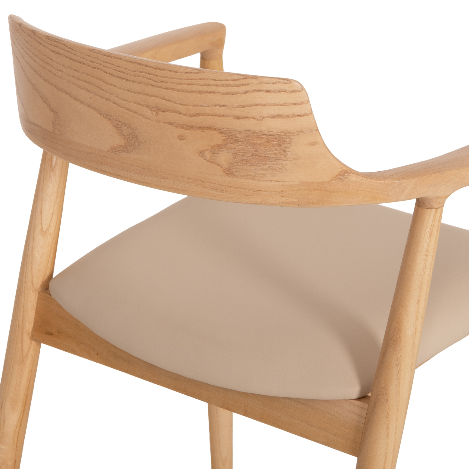 ΠΟΛΥΘΡΟΝΑ ΤΡΑΠΕΖΑΡΙΑΣ TARGA HM18336.11 RUBBERWOOD ΦΥΣΙΚΟ &amp; PU ΕΚΡΟΥ 58x54x78Yεκ 10