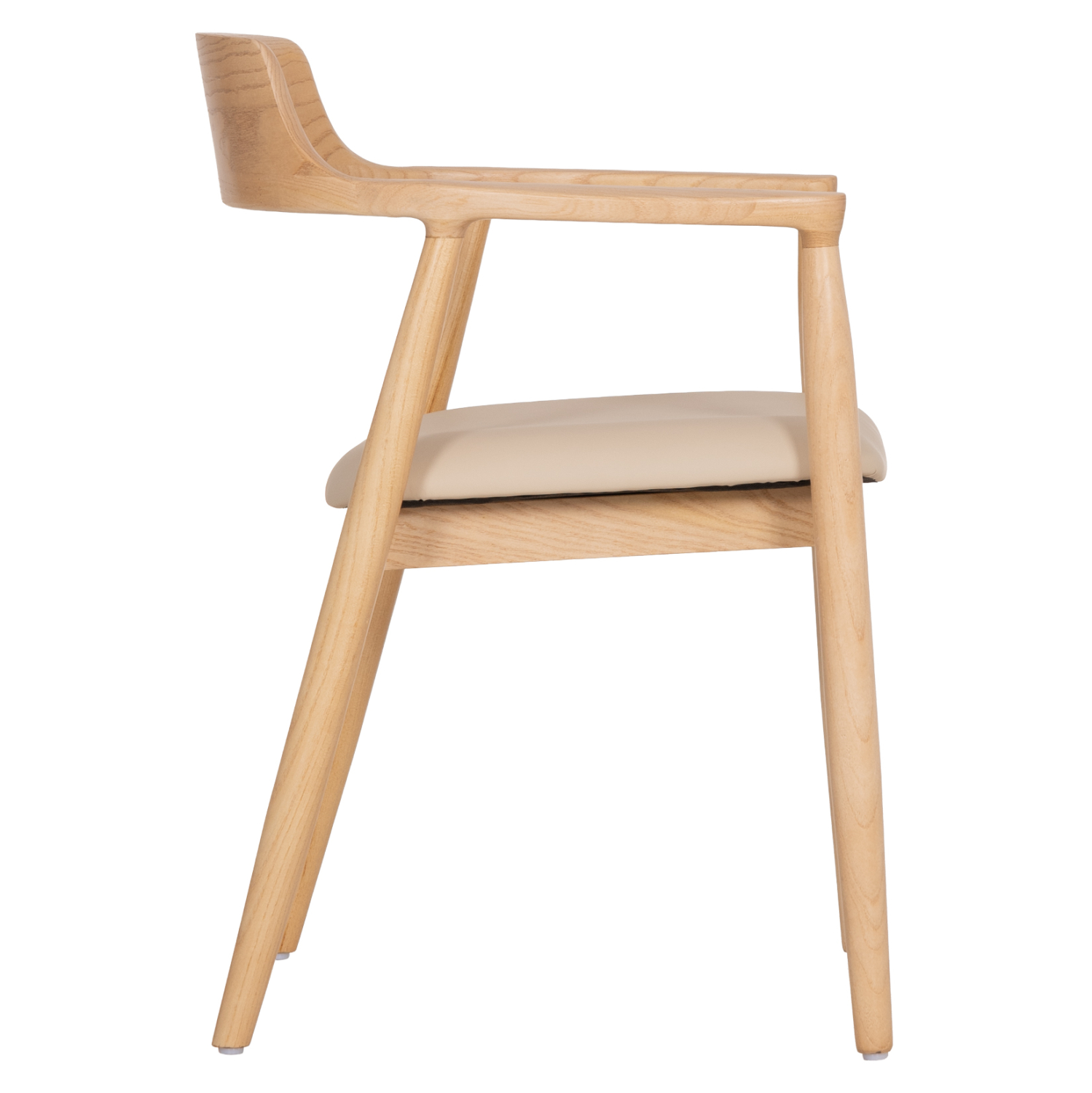 ΠΟΛΥΘΡΟΝΑ ΤΡΑΠΕΖΑΡΙΑΣ TARGA HM18336.11 RUBBERWOOD ΦΥΣΙΚΟ &amp; PU ΕΚΡΟΥ 58x54x78Yεκ 4