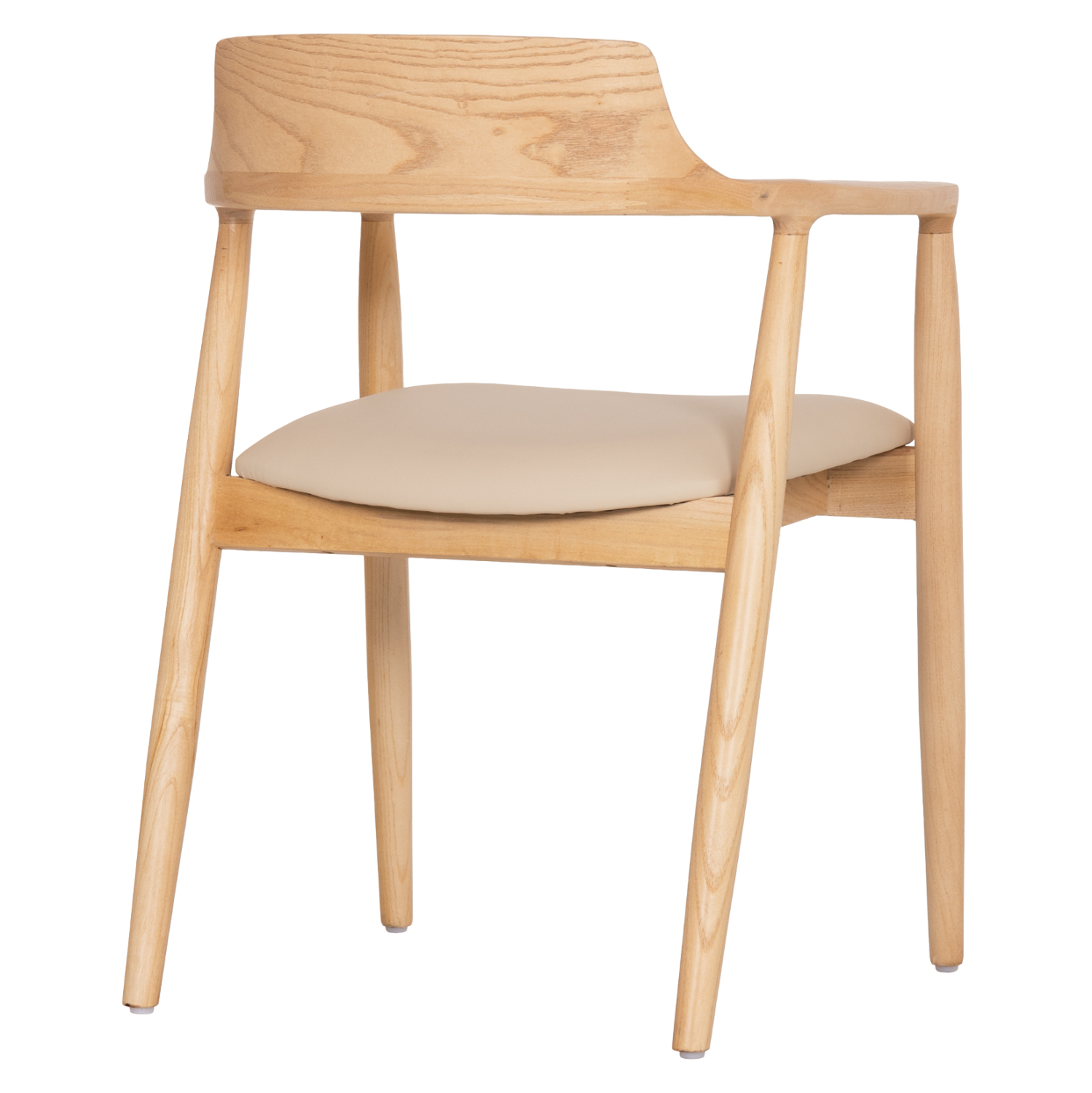 ΠΟΛΥΘΡΟΝΑ ΤΡΑΠΕΖΑΡΙΑΣ TARGA HM18336.11 RUBBERWOOD ΦΥΣΙΚΟ &amp; PU ΕΚΡΟΥ 58x54x78Yεκ 5