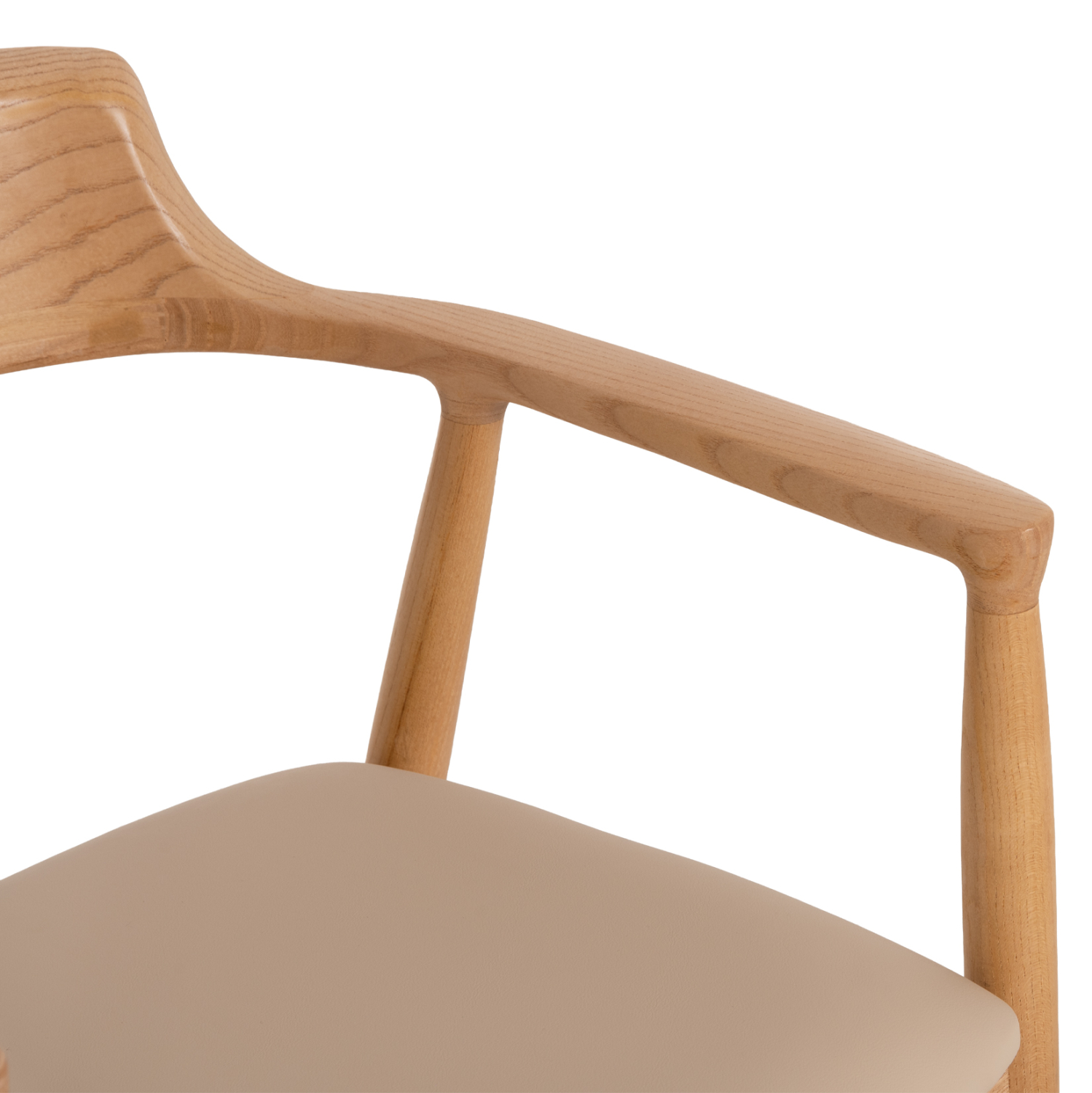 ΠΟΛΥΘΡΟΝΑ ΤΡΑΠΕΖΑΡΙΑΣ TARGA HM18336.11 RUBBERWOOD ΦΥΣΙΚΟ &amp; PU ΕΚΡΟΥ 58x54x78Yεκ 8