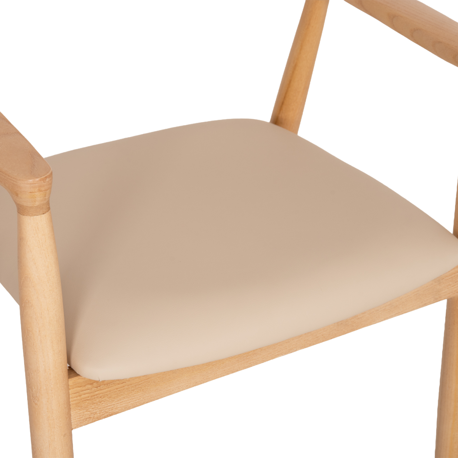 ΠΟΛΥΘΡΟΝΑ ΤΡΑΠΕΖΑΡΙΑΣ TARGA HM18336.11 RUBBERWOOD ΦΥΣΙΚΟ &amp; PU ΕΚΡΟΥ 58x54x78Yεκ 9