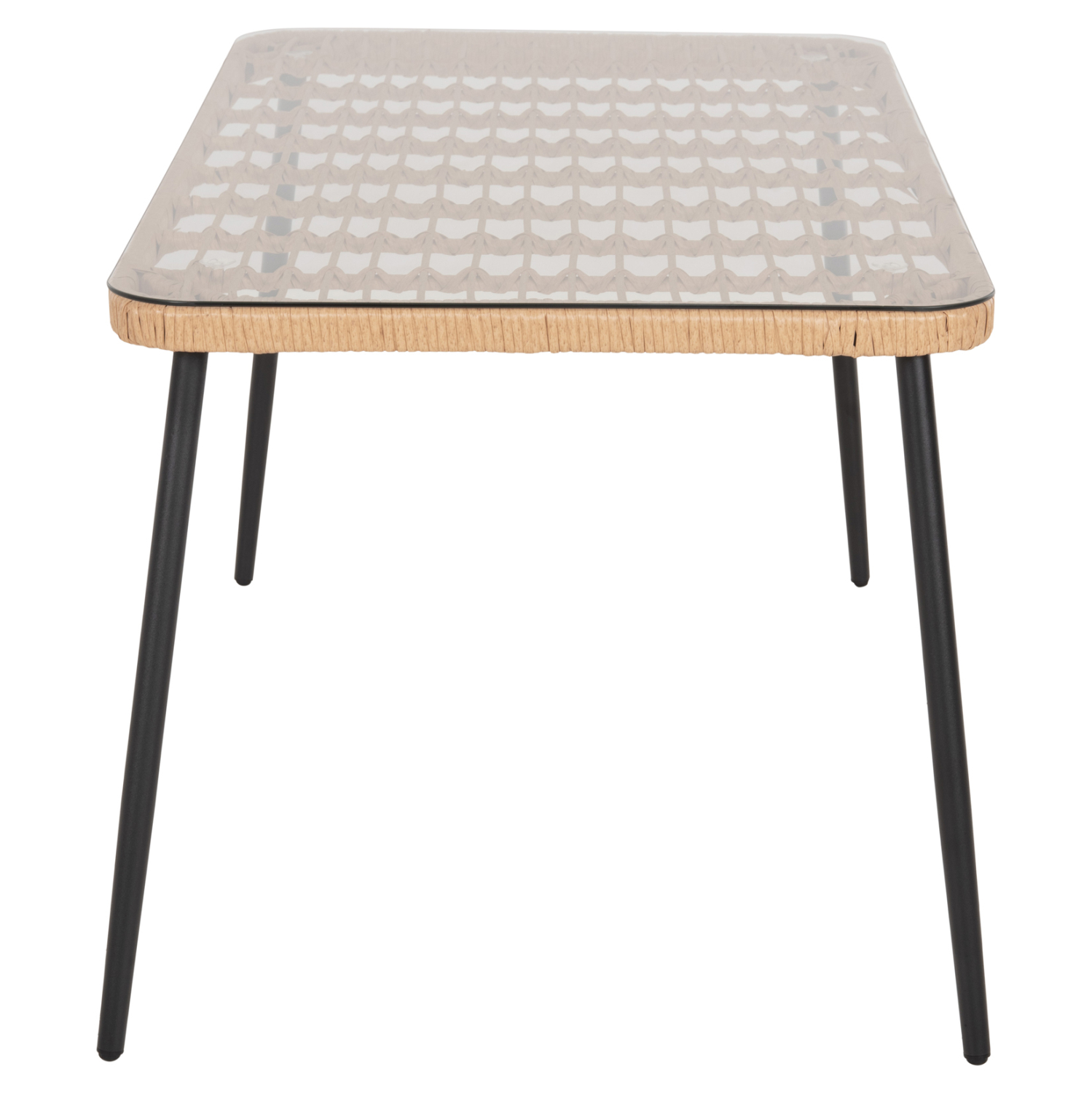 ΤΡΑΠΕΖΙ ΟΡΘΟΓΩΝΙΟ ALLEGRA HM5537.11 ΜΕΤΑΛ.ΜΑΥΡΟ-P.E. RATTAN ΦΥΣΙΚΟ 139,5x79,5x73Υεκ. 4