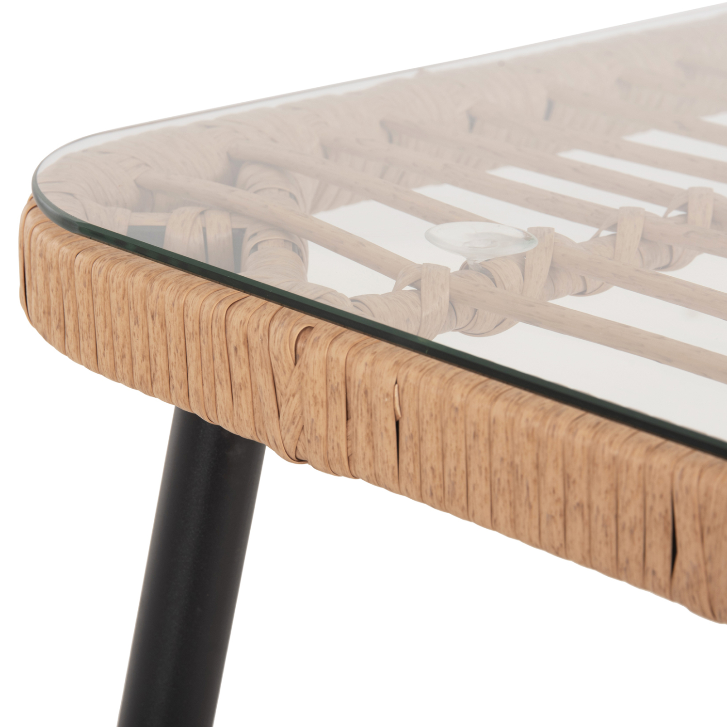 ΤΡΑΠΕΖΙ ΟΡΘΟΓΩΝΙΟ ALLEGRA HM5537.11 ΜΕΤΑΛ.ΜΑΥΡΟ-P.E. RATTAN ΦΥΣΙΚΟ 139,5x79,5x73Υεκ. 6