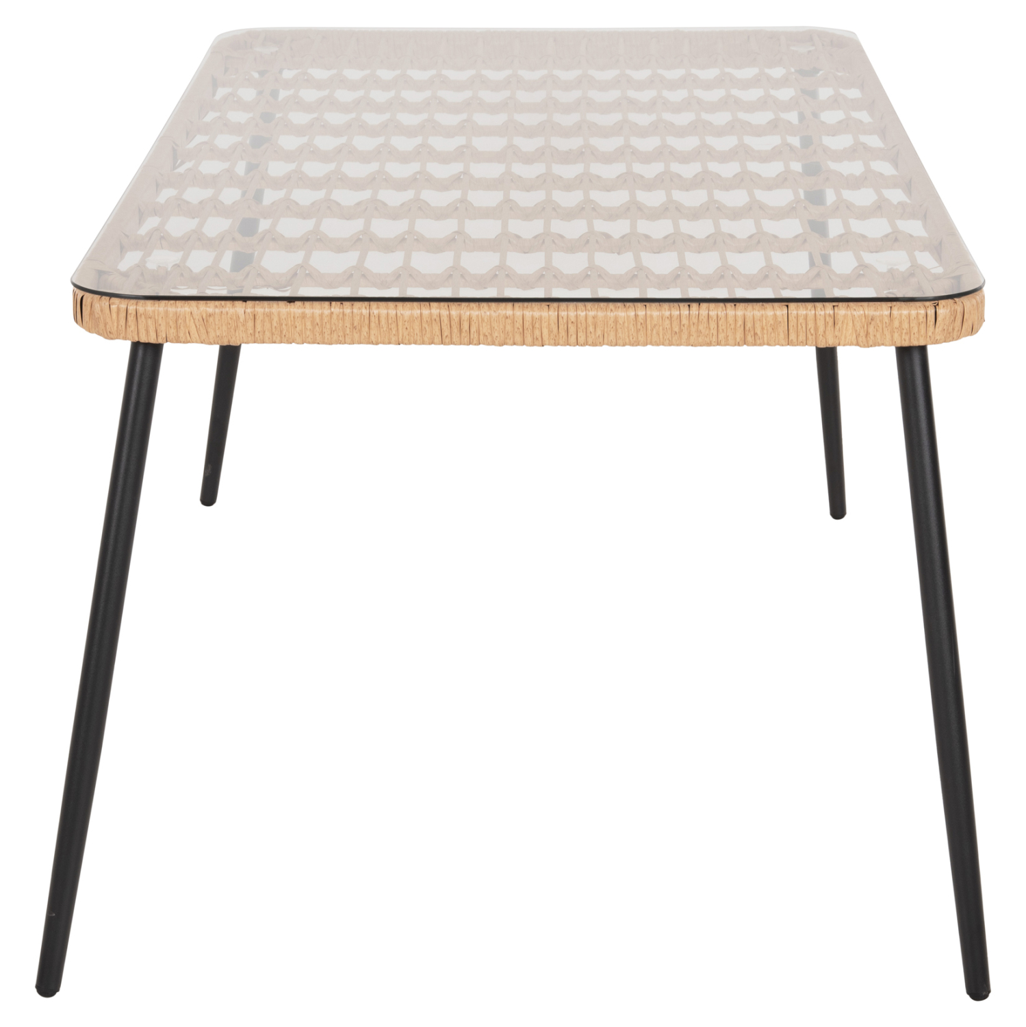 ΤΡΑΠΕΖΙ ΟΡΘΟΓΩΝΙΟ ALLEGRA HM5538.11 ΜΕΤΑΛ.ΜΑΥΡΟ-P.E. RATTAN ΦΥΣΙΚΟ 159,5x89,5x72Υεκ. 4