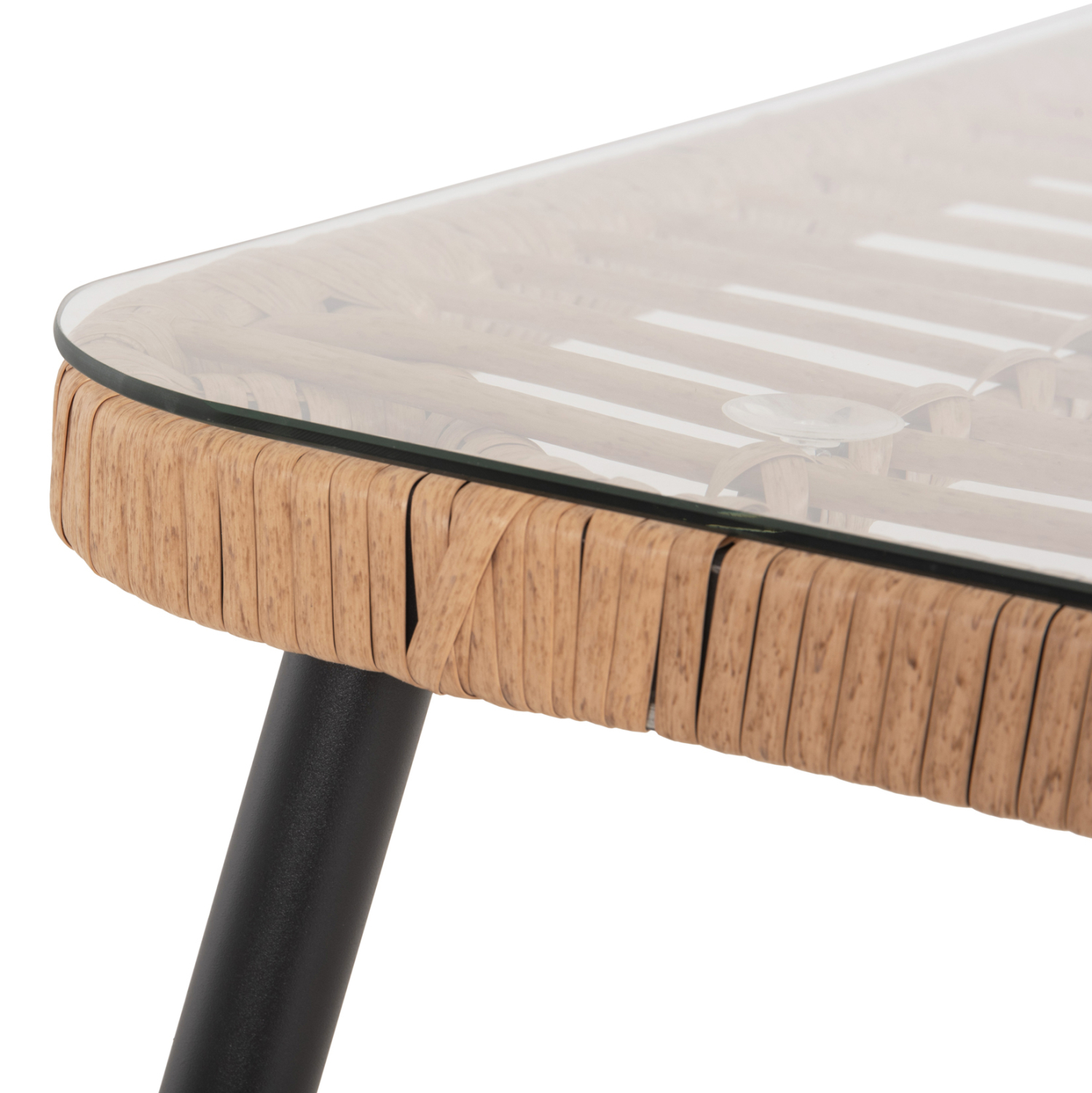 ΤΡΑΠΕΖΙ ΟΡΘΟΓΩΝΙΟ ALLEGRA HM5538.11 ΜΕΤΑΛ.ΜΑΥΡΟ-P.E. RATTAN ΦΥΣΙΚΟ 159,5x89,5x72Υεκ. 7