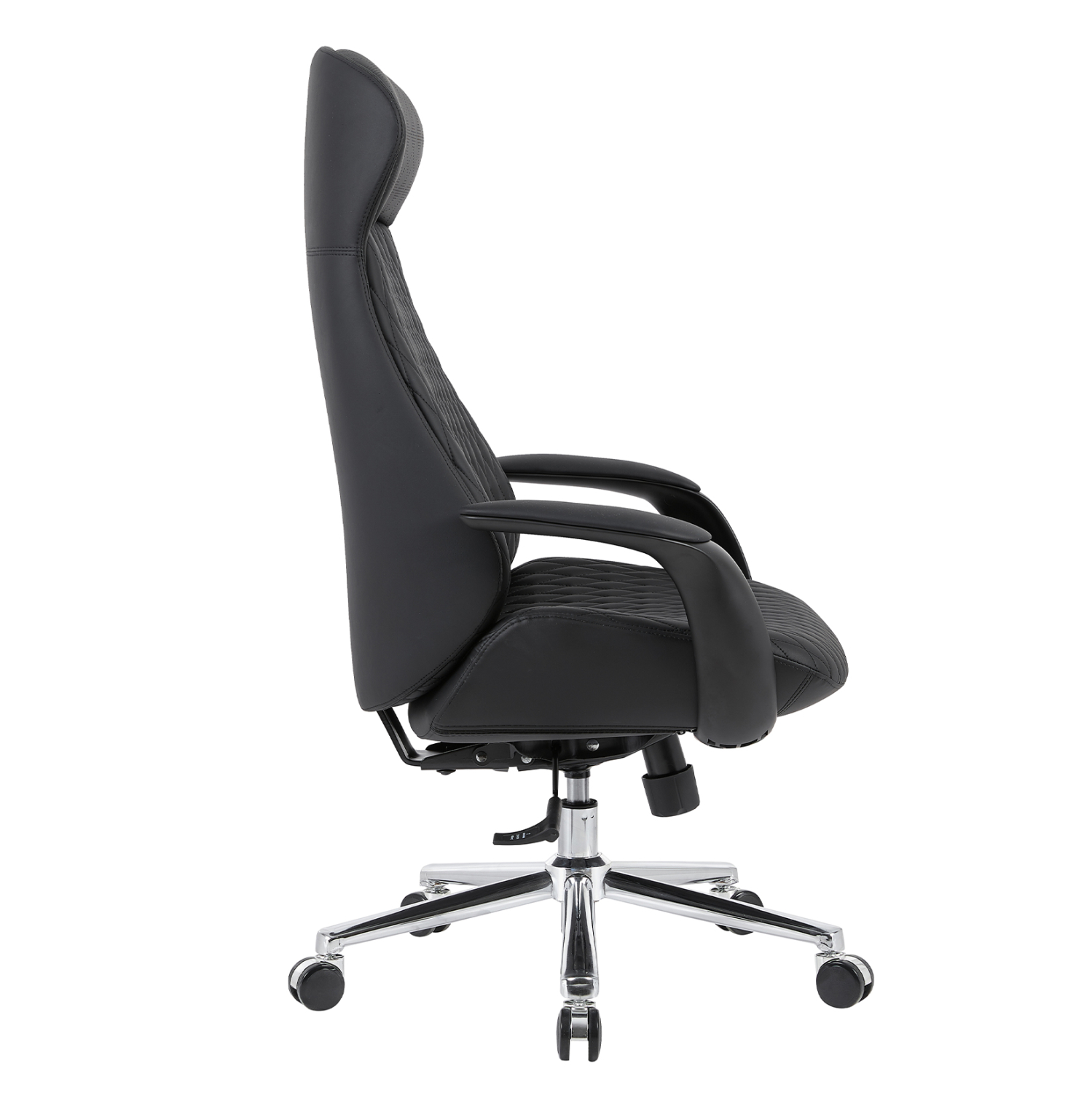 ΚΑΡΕΚΛΑ ΓΡΑΦΕΙΟΥ PREMIUM VELUM HM1233.01 ΜΑΥΡΟ PU--ΒΑΣΗ ΧΡΩΜΙΟΥ 71x69x116-122Υεκ. 4