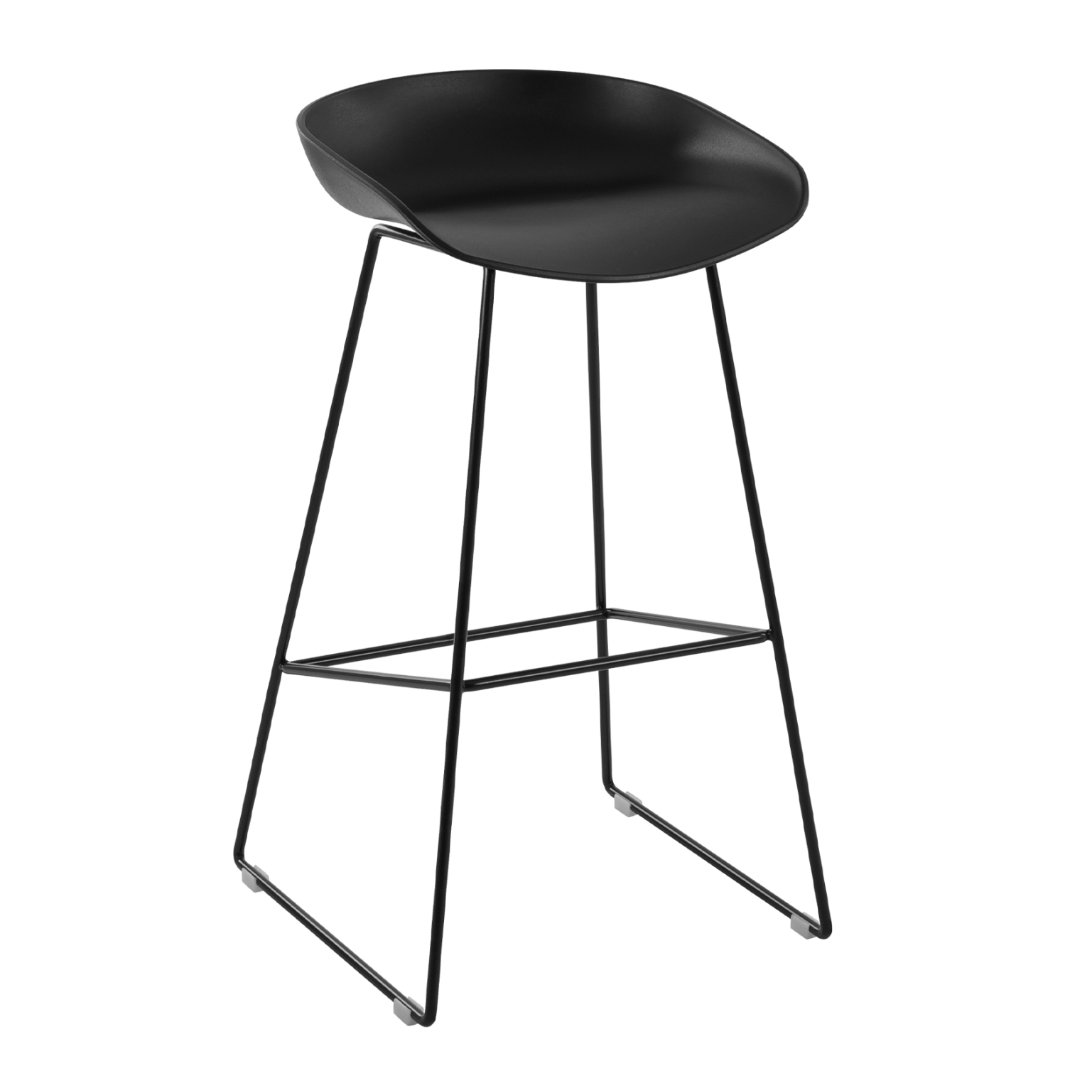ΣΚΑΜΠΟ ΜΕΤΑΛΛΙΚΟ NAILA HM8450.02 ΜΕ ΚΑΘΙΣΜΑ PP ΜΑΥΡΟ 47x47x83 εκ. 1