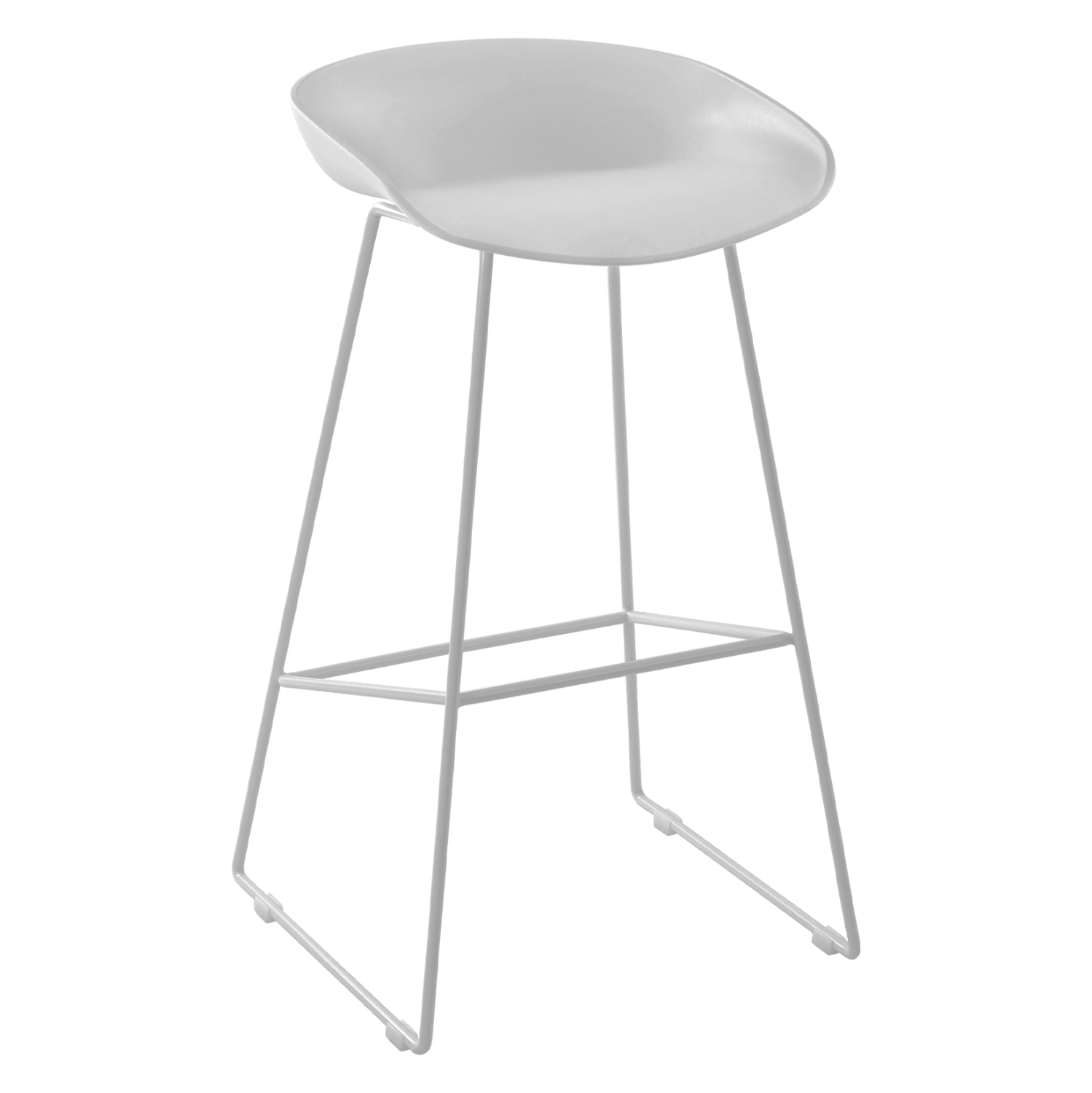 ΣΚΑΜΠΟ ΜΕΤΑΛΛΙΚΟ NAILA HM8450.01 ΜΕ ΚΑΘΙΣΜΑ PP ΛΕΥΚΟ 47x47x83 εκ. 1
