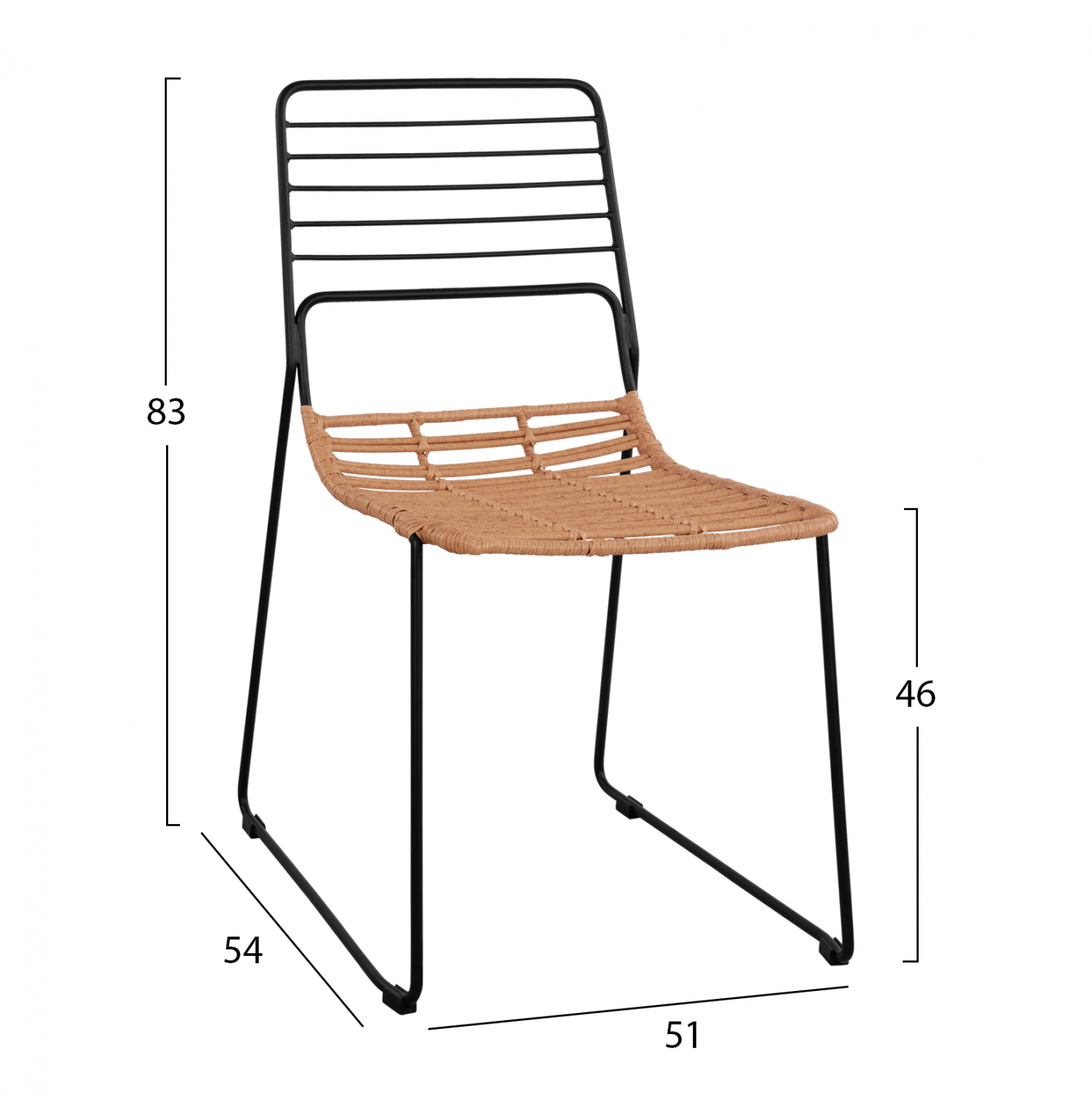 ΚΑΡΕΚΛΑ ΜΕΤΑΛΛΙΚΗ ALLEGRA HM5694 ΜΕ WICKER ΜΠΕΖ 51x54x83Υ εκ. 2