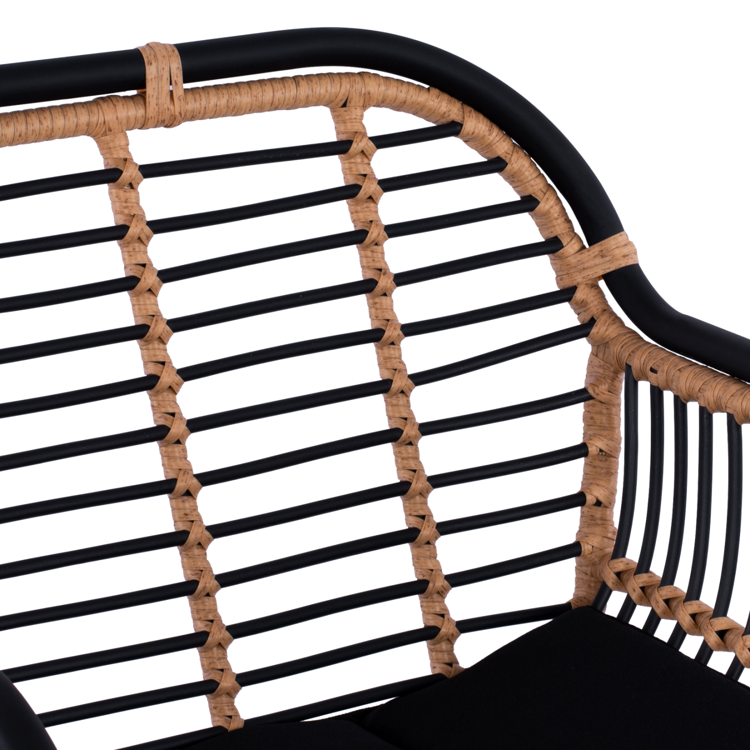 ΣΚΑΜΠΟ ΜΕΤΑΛΛΙΚΟ ALLEGRA HM5690 ΜΕ WICKER ΜΑΥΡΟ-ΜΠΕΖ 55x60x109Υ εκ. 7