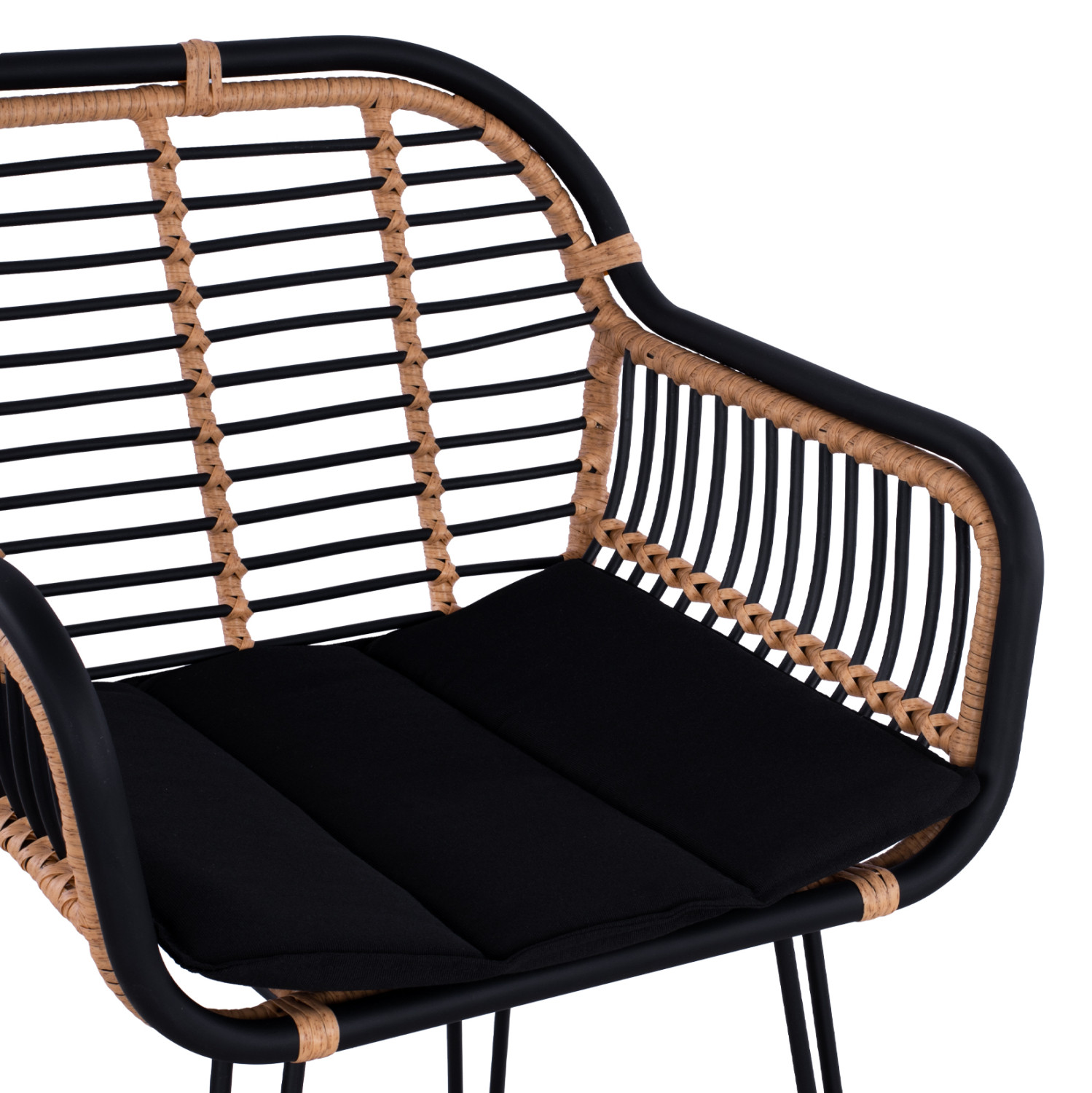 ΣΚΑΜΠΟ ΜΕΤΑΛΛΙΚΟ ALLEGRA HM5690 ΜΕ WICKER ΜΑΥΡΟ-ΜΠΕΖ 55x60x109Υ εκ. 8