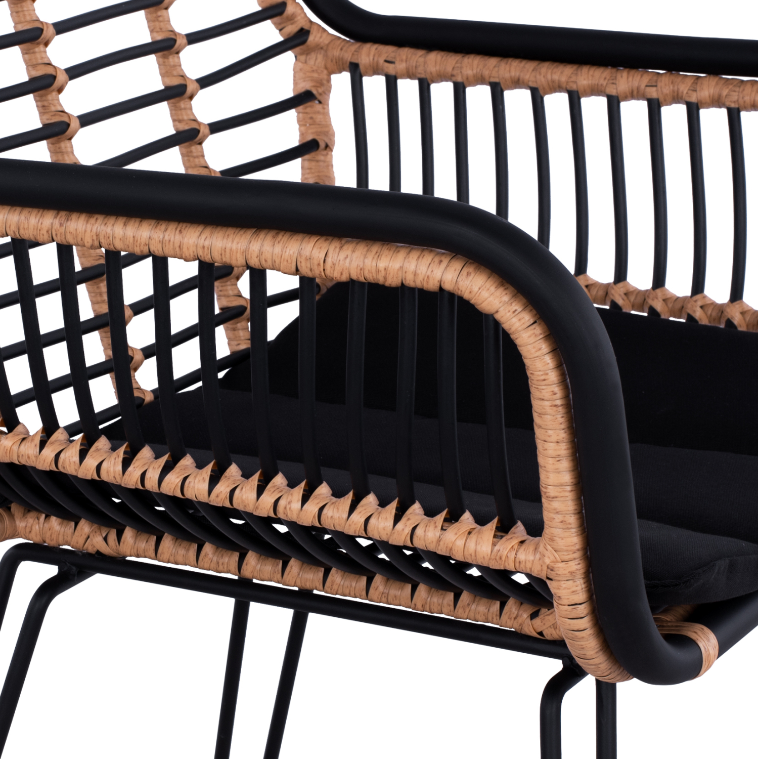 ΣΚΑΜΠΟ ΜΕΤΑΛΛΙΚΟ ALLEGRA HM5690 ΜΕ WICKER ΜΑΥΡΟ-ΜΠΕΖ 55x60x109Υ εκ. 9