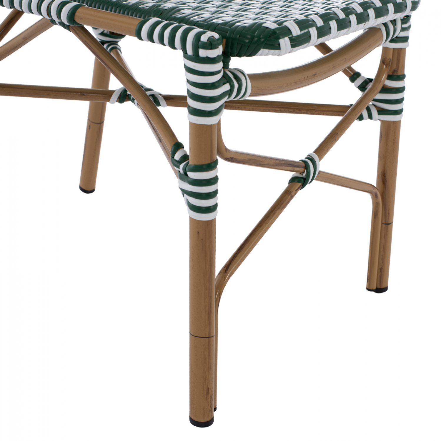 ΚΑΡΕΚΛΑ ΑΛΟΥΜΙΝΙΟΥ BAMBOO LOOK ΜΕ WICKER ΠΡΑΣΙΝΟ ΛΕΥΚΟ HM5792.01 47x55x98 εκ. 10