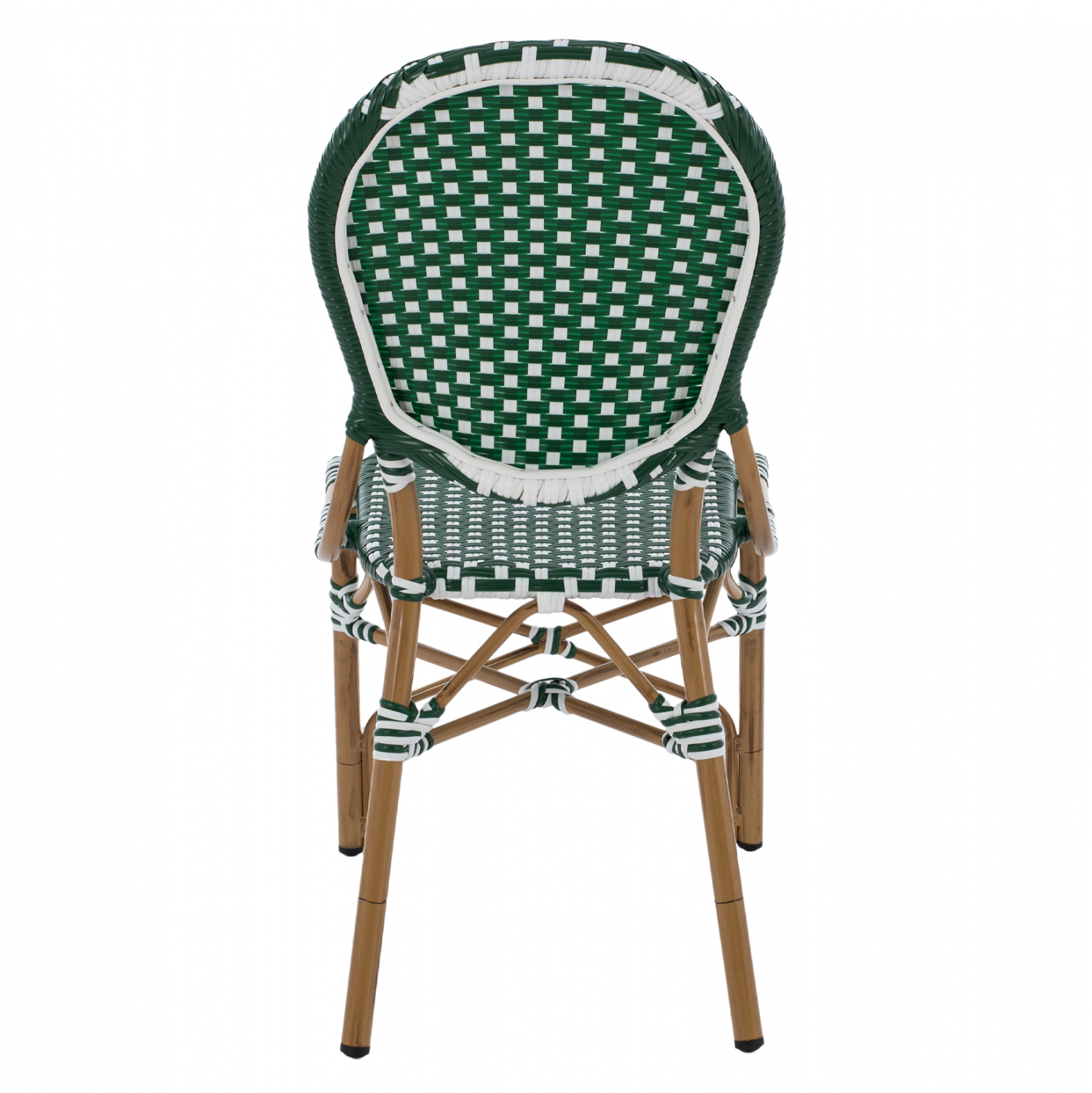 ΚΑΡΕΚΛΑ ΑΛΟΥΜΙΝΙΟΥ BAMBOO LOOK ΜΕ WICKER ΠΡΑΣΙΝΟ ΛΕΥΚΟ HM5792.01 47x55x98 εκ. 6