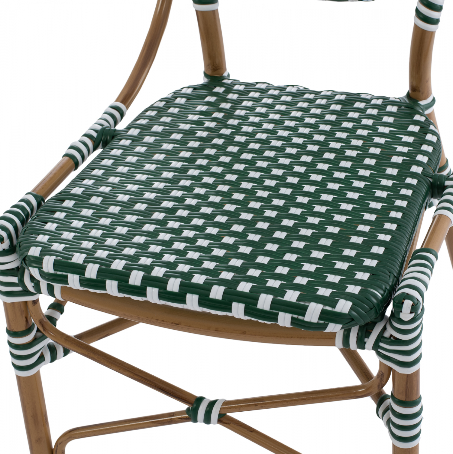 ΚΑΡΕΚΛΑ ΑΛΟΥΜΙΝΙΟΥ BAMBOO LOOK ΜΕ WICKER ΠΡΑΣΙΝΟ ΛΕΥΚΟ HM5792.01 47x55x98 εκ. 9