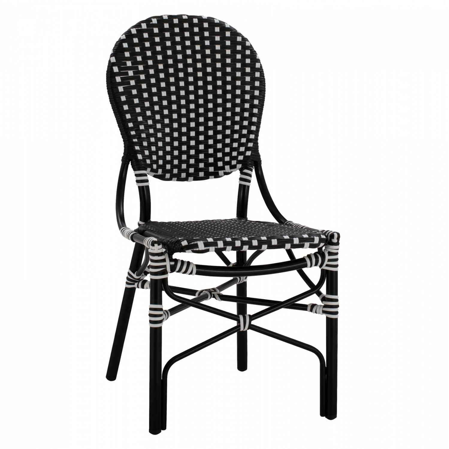 ΚΑΡΕΚΛΑ ΑΛΟΥΜΙΝΙΟΥ BAMBOO LOOK ΜΕ WICKER ΜΑΥΡΟ ΛΕΥΚΟ HM5792.02 46x60x96 εκ. 1