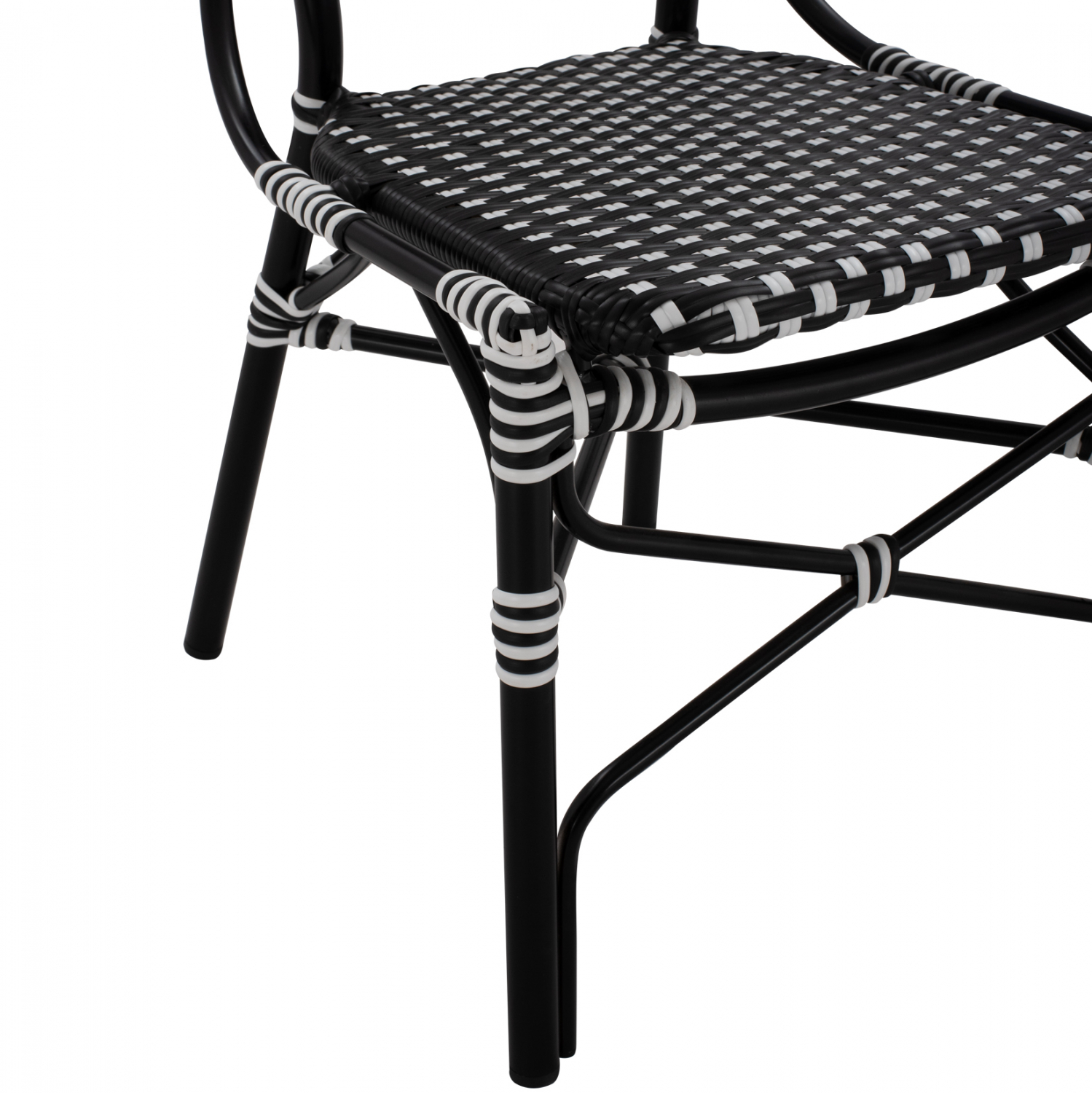 ΚΑΡΕΚΛΑ ΑΛΟΥΜΙΝΙΟΥ BAMBOO LOOK ΜΕ WICKER ΜΑΥΡΟ ΛΕΥΚΟ HM5792.02 46x60x96 εκ. 7
