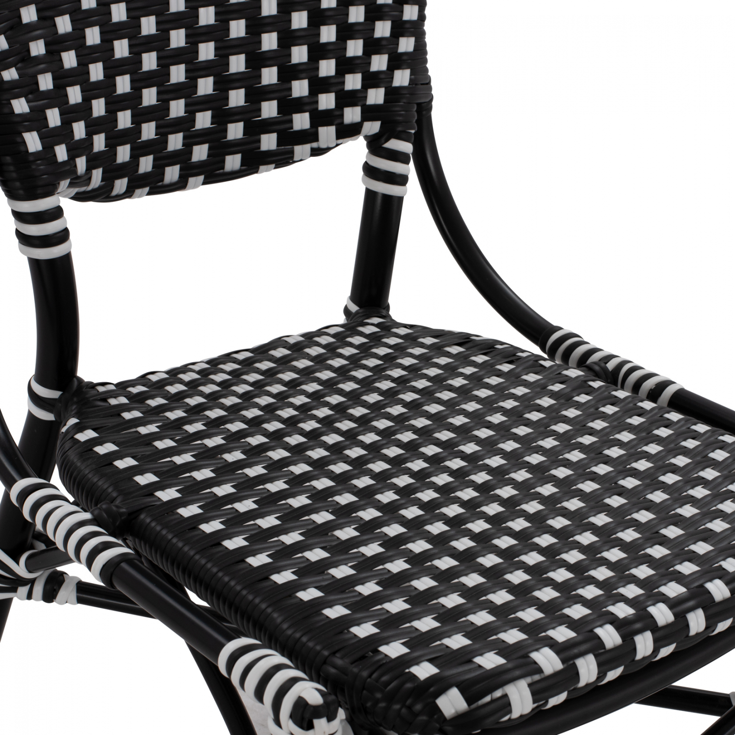 ΚΑΡΕΚΛΑ ΑΛΟΥΜΙΝΙΟΥ BAMBOO LOOK ΜΕ WICKER ΜΑΥΡΟ ΛΕΥΚΟ HM5792.02 46x60x96 εκ. 8