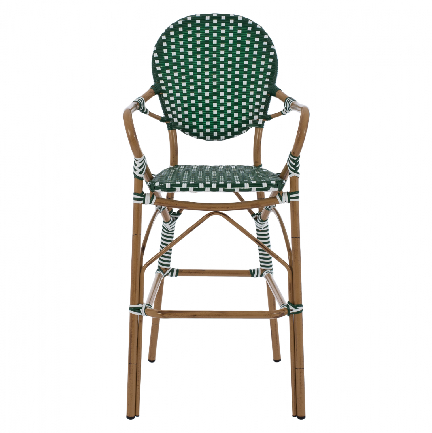 ΣΚΑΜΠΟ ΑΛΟΥΜΙΝΙΟΥ BAMBOO LOOK ΜΕ WICKER ΠΡΑΣΙΝΟ ΛΕΥΚΟ HM5794.01 56x60x126 εκ. 3