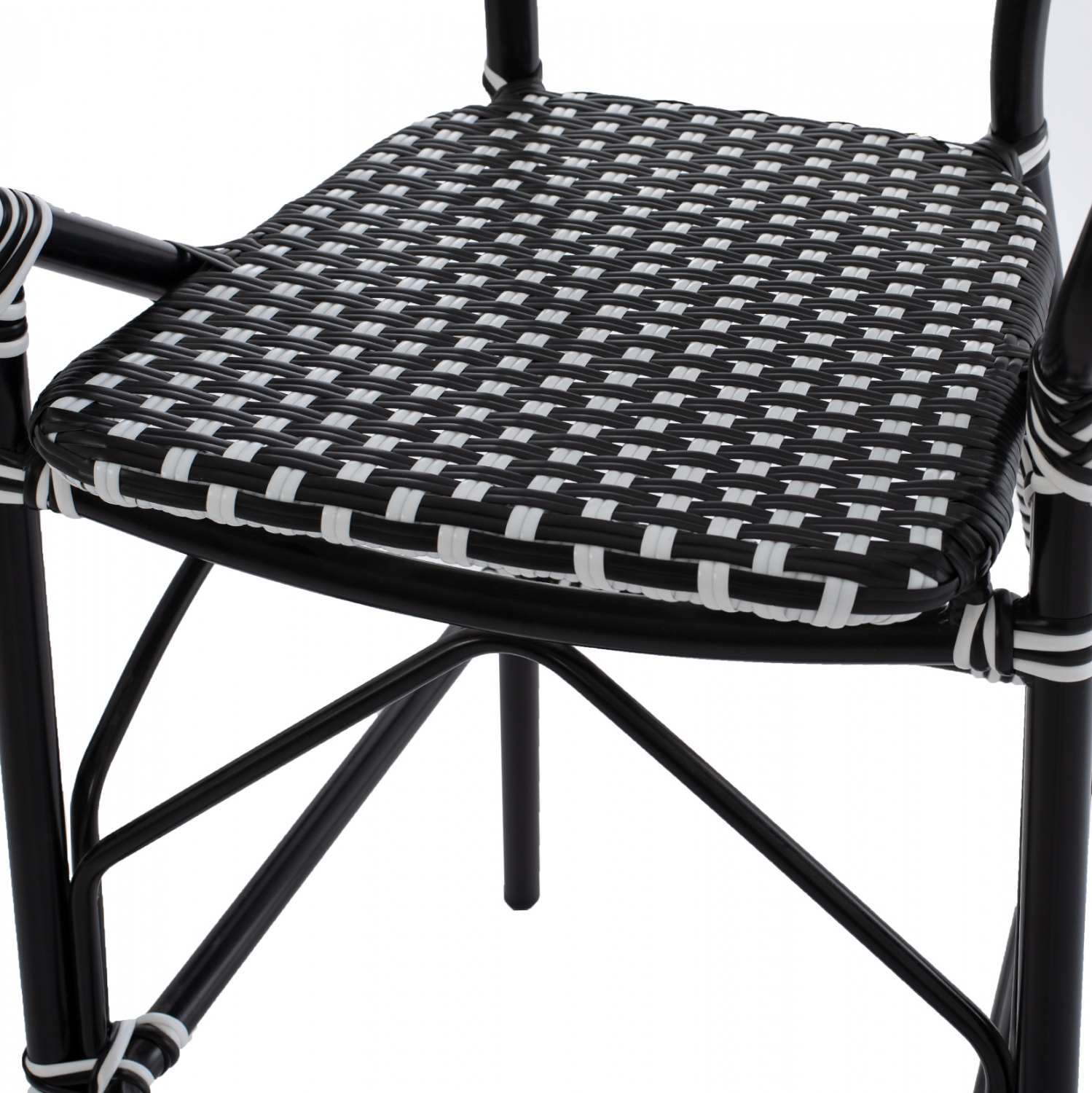 ΣΚΑΜΠΟ ΑΛΟΥΜΙΝΙΟΥ BAMBOO LOOK ΜΕ WICKER ΜΑΥΡΟ ΛΕΥΚΟ HM5794.02 56x60x126 εκ. 8