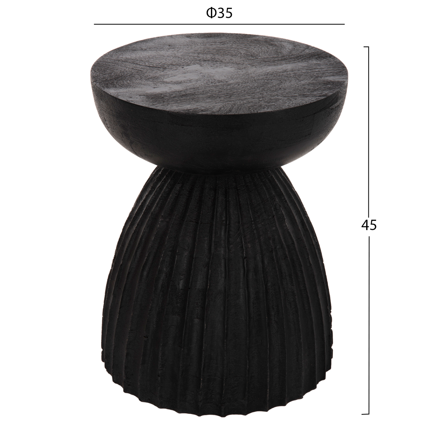 ΣΚΑΜΠΟ ΣΤΡΟΓΓΥΛΟ SCALLOP HM9702 ΜΑΣΙΦ MANGO ΣΕ ΣΕ ΜΑΥΡΟ ΧΡΩΜΑ Φ35x45Υεκ. 2