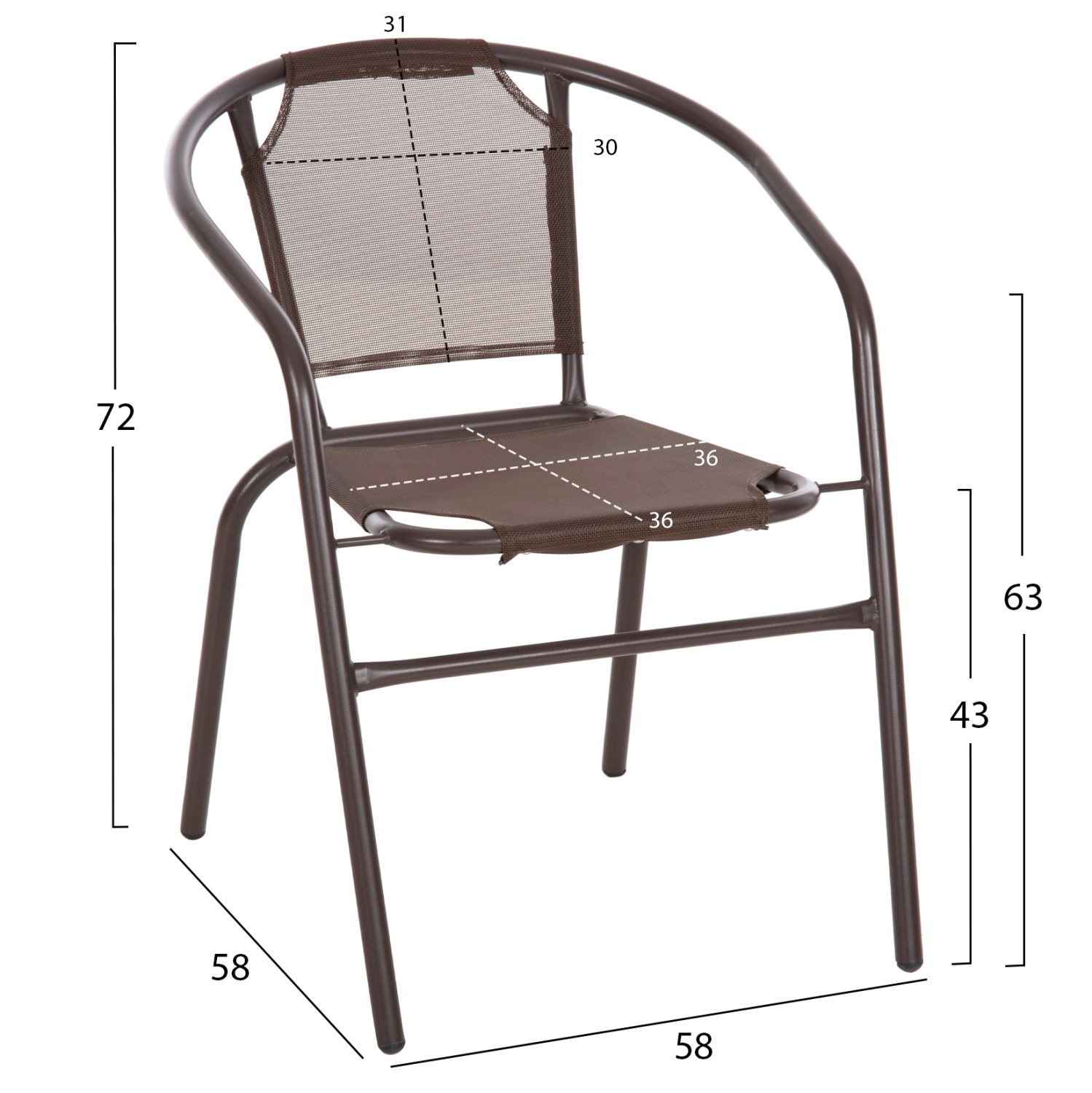ΠΟΛΥΘΡΟΝΑ ΕΞ.ΧΩΡΟΥ LEDAN HM5977.02 ΜΕΤΑΛΛO &amp; TEXTILENE ΚΑΦΕ 55x58x72Υεκ. 2