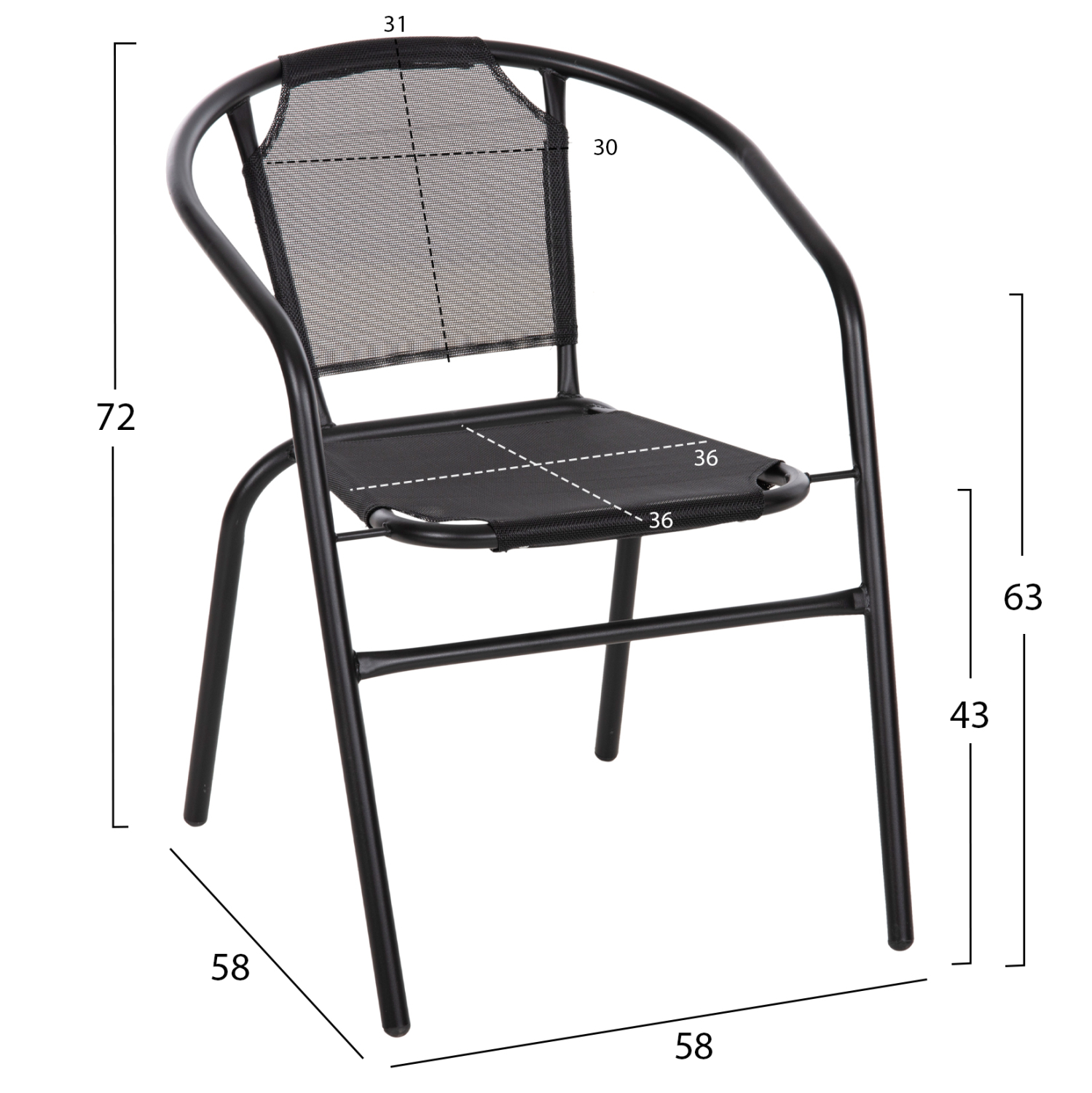 ΠΟΛΥΘΡΟΝΑ ΕΞ.ΧΩΡΟΥ LEDAN HM5977.03 ΜΕΤΑΛΛO &amp; TEXTILENE ΜΑΥΡΟ 55x58x72Υεκ. 2