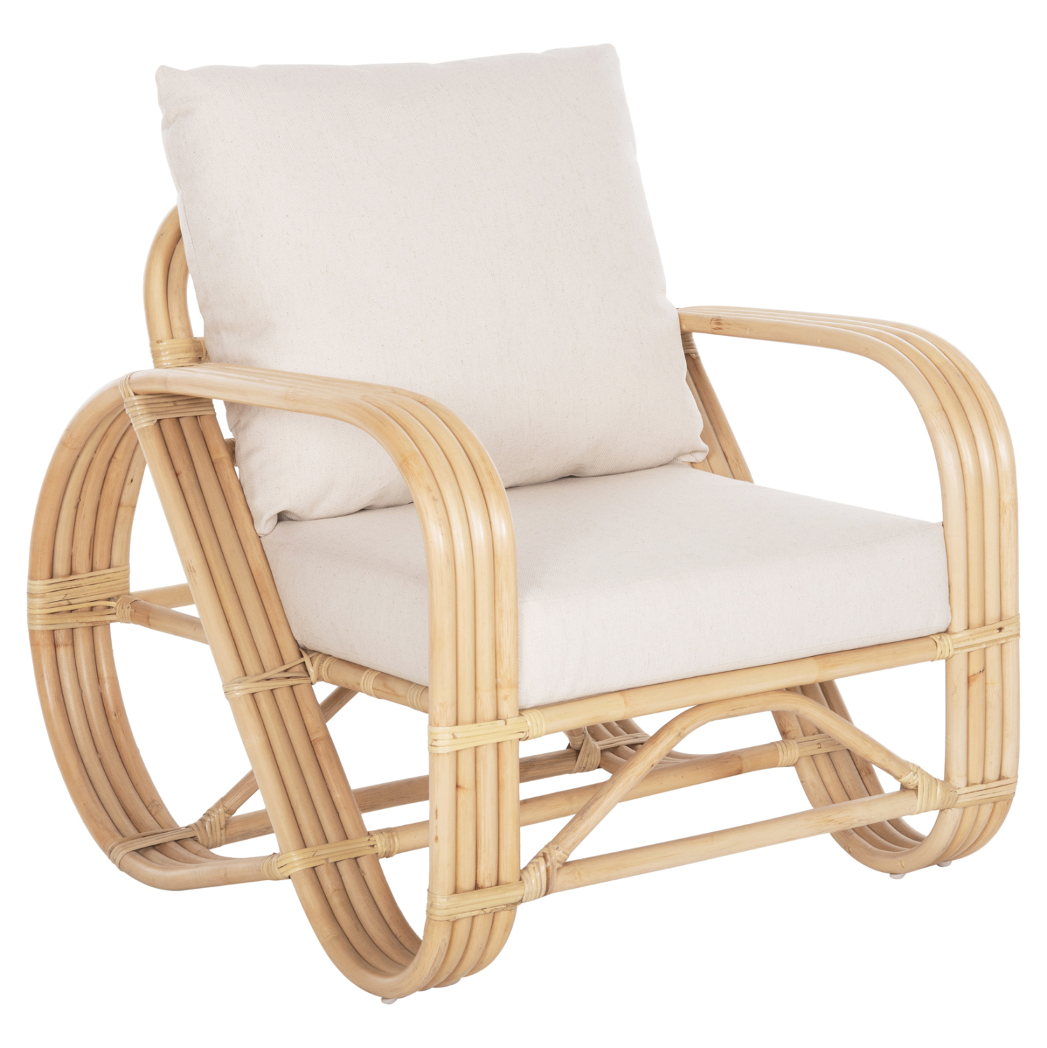 ΠΟΛΥΘΡΟΝΑ BARONESS HM9813 ΦΥΣΙΚΟ RATTAN ΚΑΙ ΛΕΥΚΑ ΜΑΞΙΛΑΡΙΑ 81x90x92Yεκ. 1