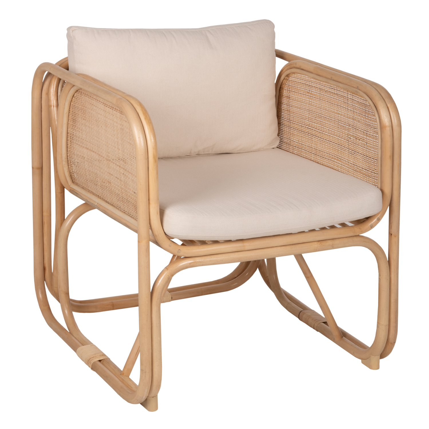 ΠΟΛΥΘΡΟΝΑ WENDY HM9816 RATTAN ΣΕ ΦΥΣΙΚΟ ΧΡΩΜΑ-ΛΕΥΚΑ ΜΑΞΙΛΑΡΙΑ 73x72x84Yεκ. 1