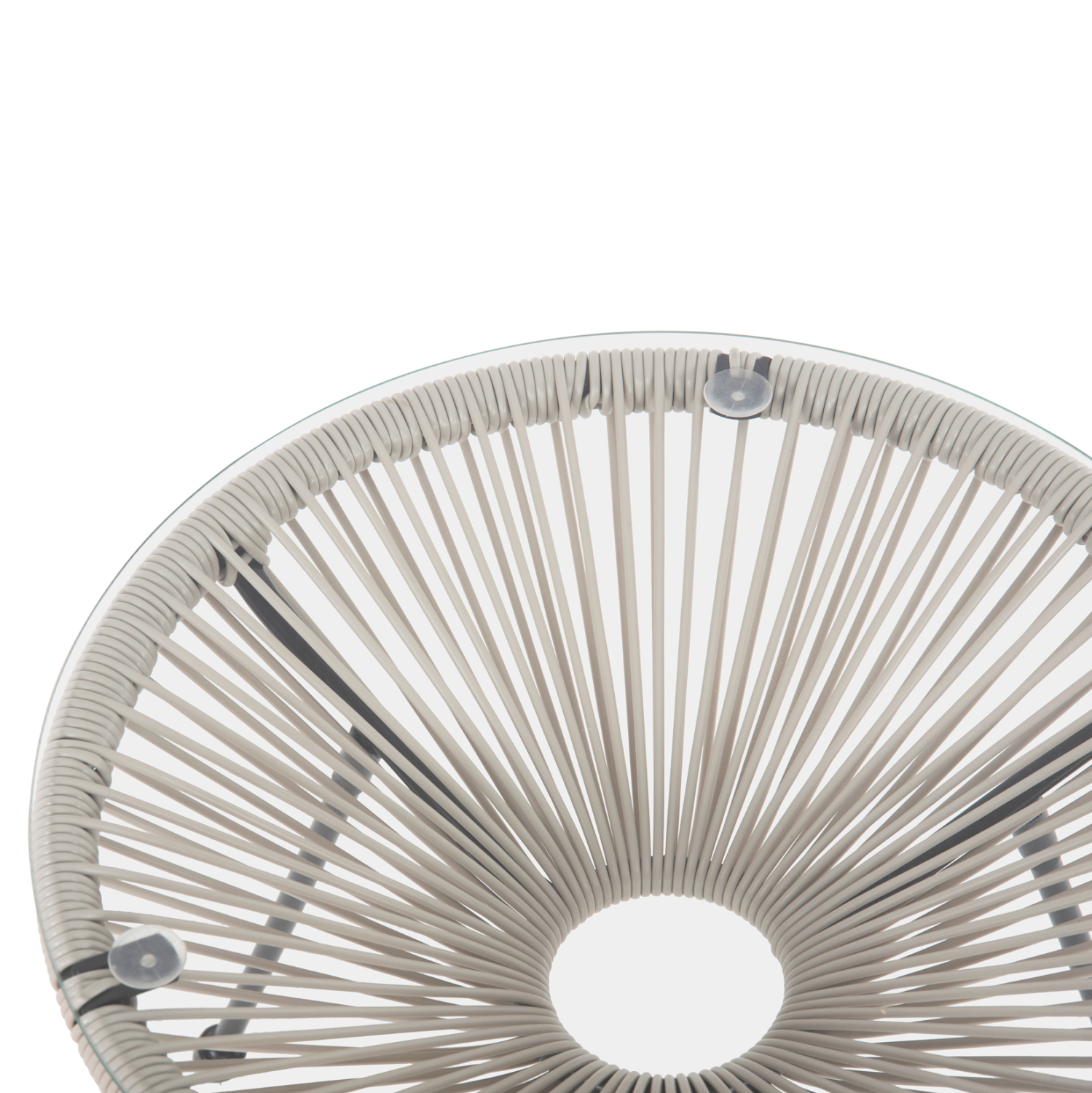 ΤΡΑΠΕΖΙ ΒΟΗΘΗΤΙΚΟ ALLEGRA HM5874.03 ΜΕΤΑΛΛΟ ΜΑΥΡΟ-ΣΥΝΘ. RATTAN ΜΠΕΖ Φ47x45Yεκ. 4