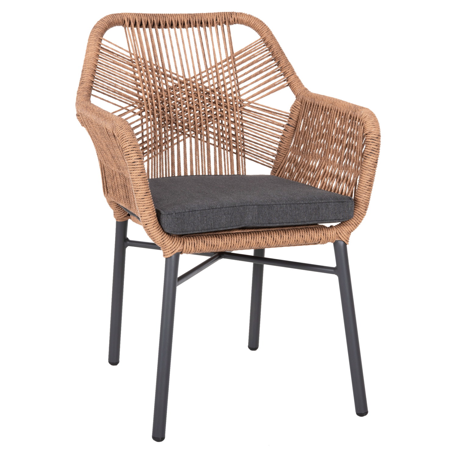 ΠΟΛΥΘΡΟΝΑ TOPIN HM6048.03 ΑΛΟΥΜΙΝΙΟ ΑΝΘΡΑΚΙ-P.E. RATTAN ΜΠΕΖ-ΜΑΞΙΛΑΡΙ ΑΝΘΡΑΚΙ 1