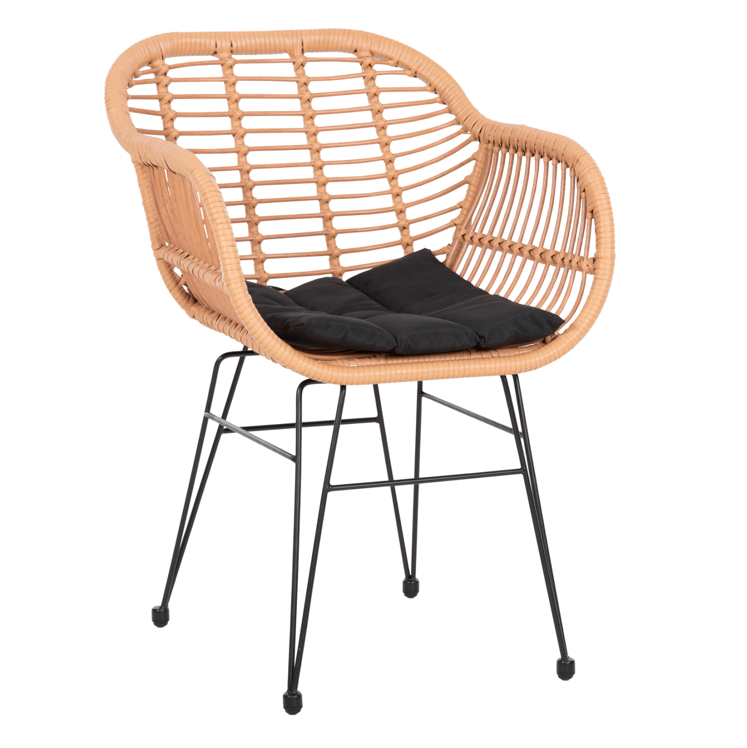 ΠΟΛΥΘΡΟΝΑ ΜΕ ΜΑΞΙΛΑΡΙ ΜΕΤΑΛΛΙΚΗ ALLEGRA HM5450.31 ΜΕ WICKER ΜΠΕΖ 58x59x82Υ 1