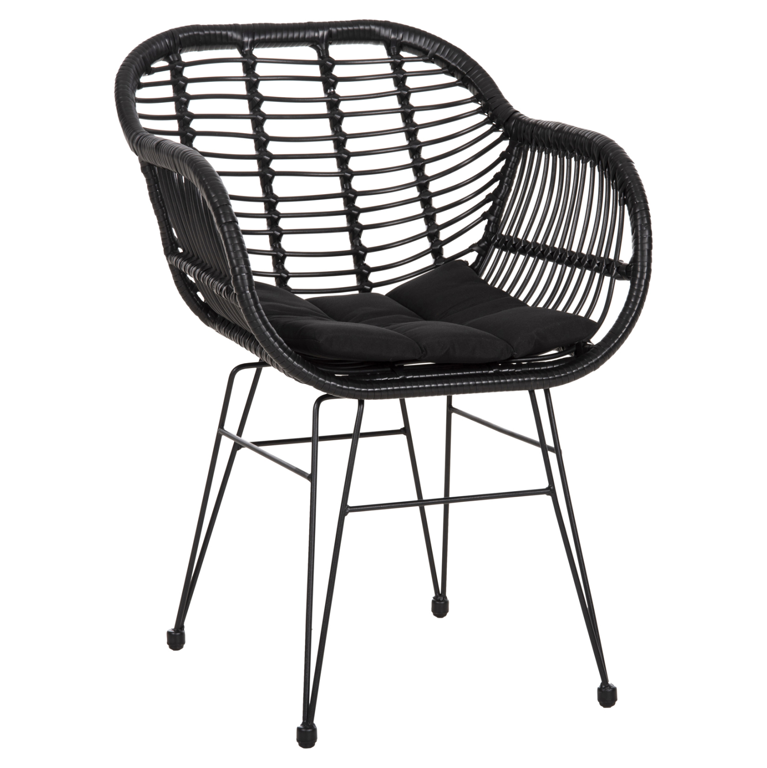 ΠΟΛΥΘΡΟΝΑ ΜΕ ΜΑΞΙΛΑΡΙ ΜΕΤΑΛΛΙΚΗ ALLEGRA HM5450.32 ΜΕ WICKER ΜΑΥΡΟ 58x59x82Υεκ. 1