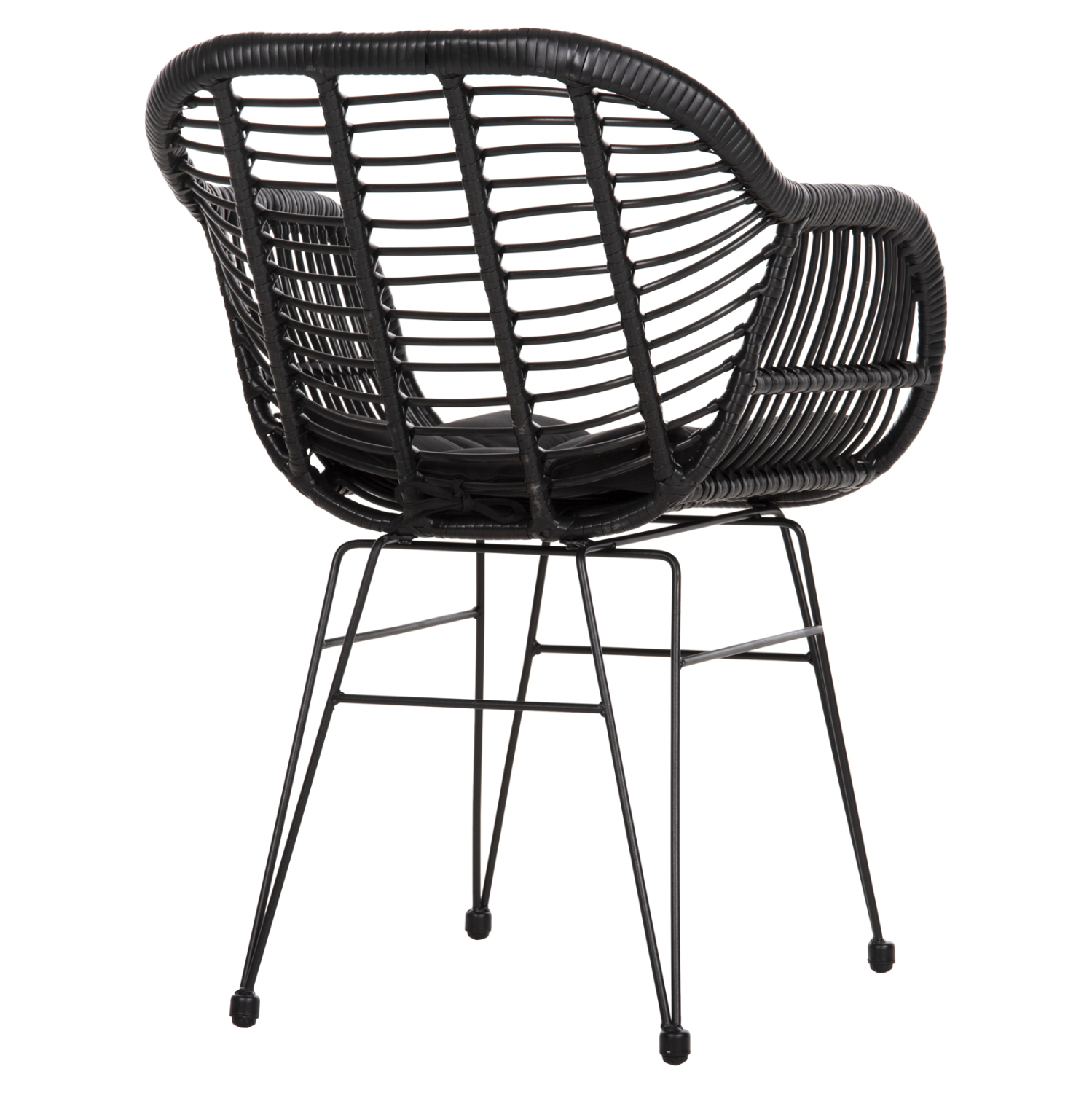 ΠΟΛΥΘΡΟΝΑ ΜΕ ΜΑΞΙΛΑΡΙ ΜΕΤΑΛΛΙΚΗ ALLEGRA HM5450.32 ΜΕ WICKER ΜΑΥΡΟ 58x59x82Υεκ. 5