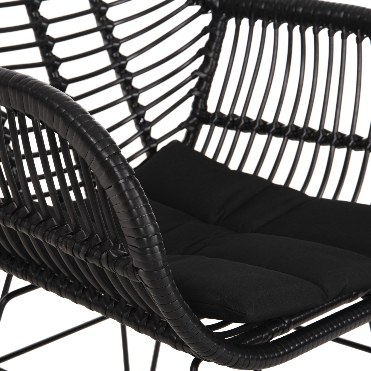 ΠΟΛΥΘΡΟΝΑ ΜΕ ΜΑΞΙΛΑΡΙ ΜΕΤΑΛΛΙΚΗ ALLEGRA HM5450.32 ΜΕ WICKER ΜΑΥΡΟ 58x59x82Υεκ. 8