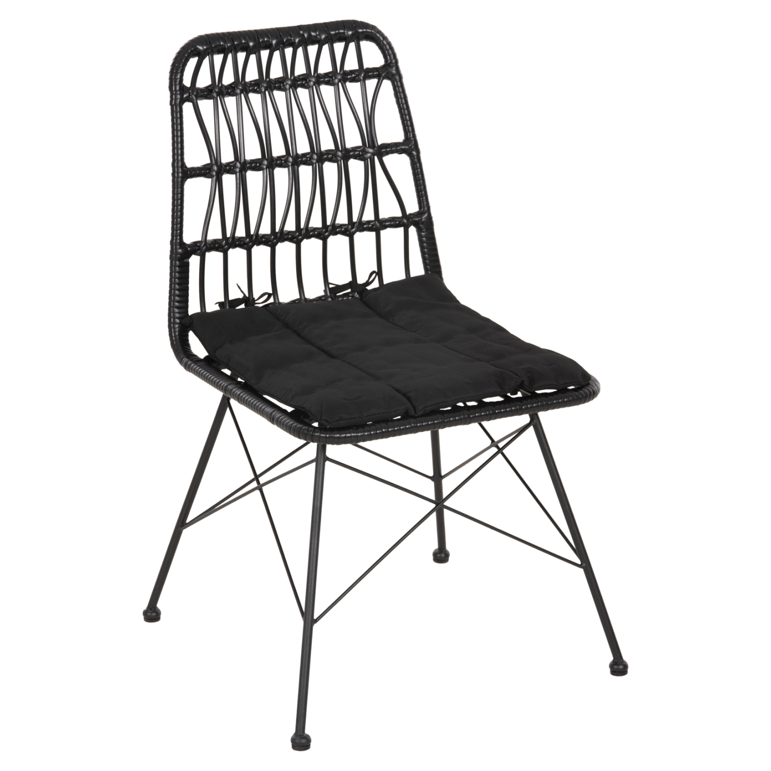 ΚΑΡΕΚΛΑ ΕΞ.ΧΩΡΟΥ ALLEGRA HM5453.12 ΜΕΤΑΛΛΟ-ΜΑΞΙΛΑΡΙ-WICKER ΜΑΥΡΟ 52x52x83,5Yεκ. 1