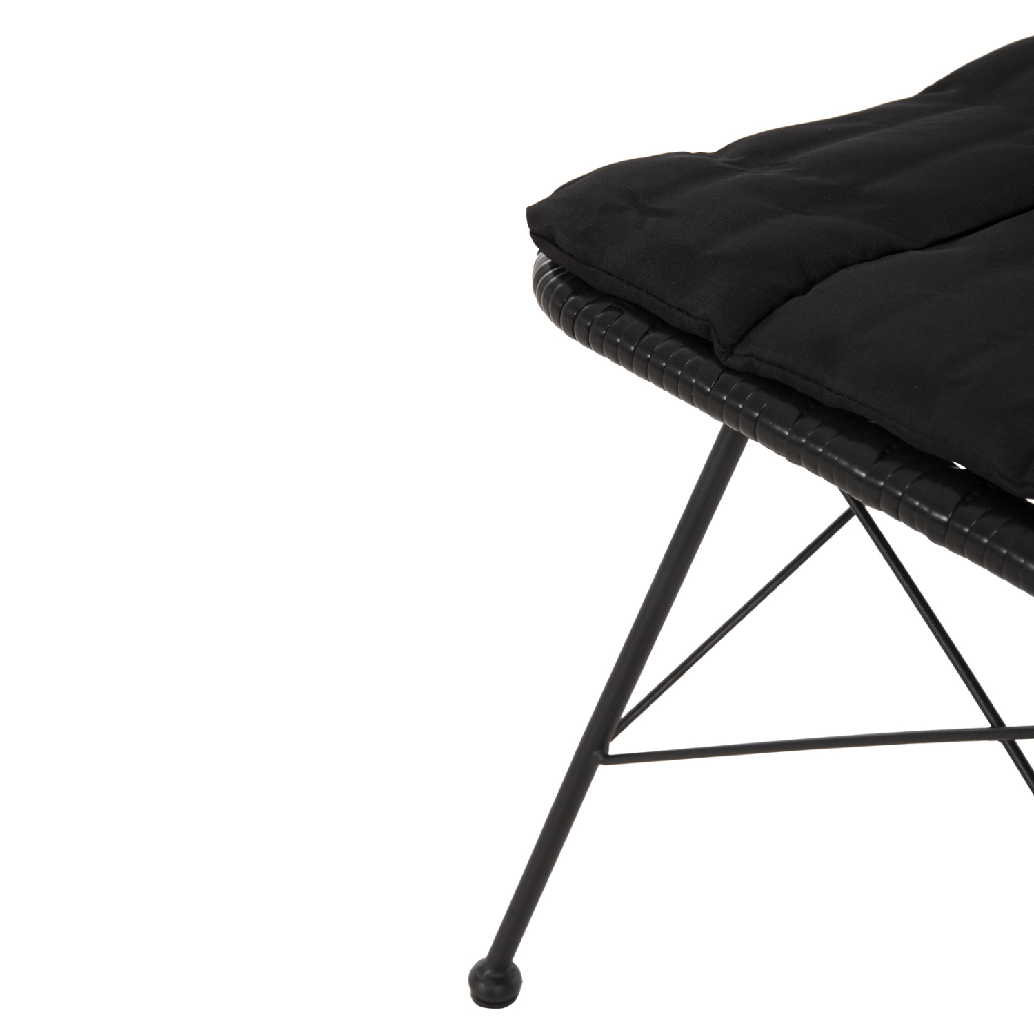 ΚΑΡΕΚΛΑ ΕΞ.ΧΩΡΟΥ ALLEGRA HM5453.12 ΜΕΤΑΛΛΟ-ΜΑΞΙΛΑΡΙ-WICKER ΜΑΥΡΟ 52x52x83,5Yεκ. 10