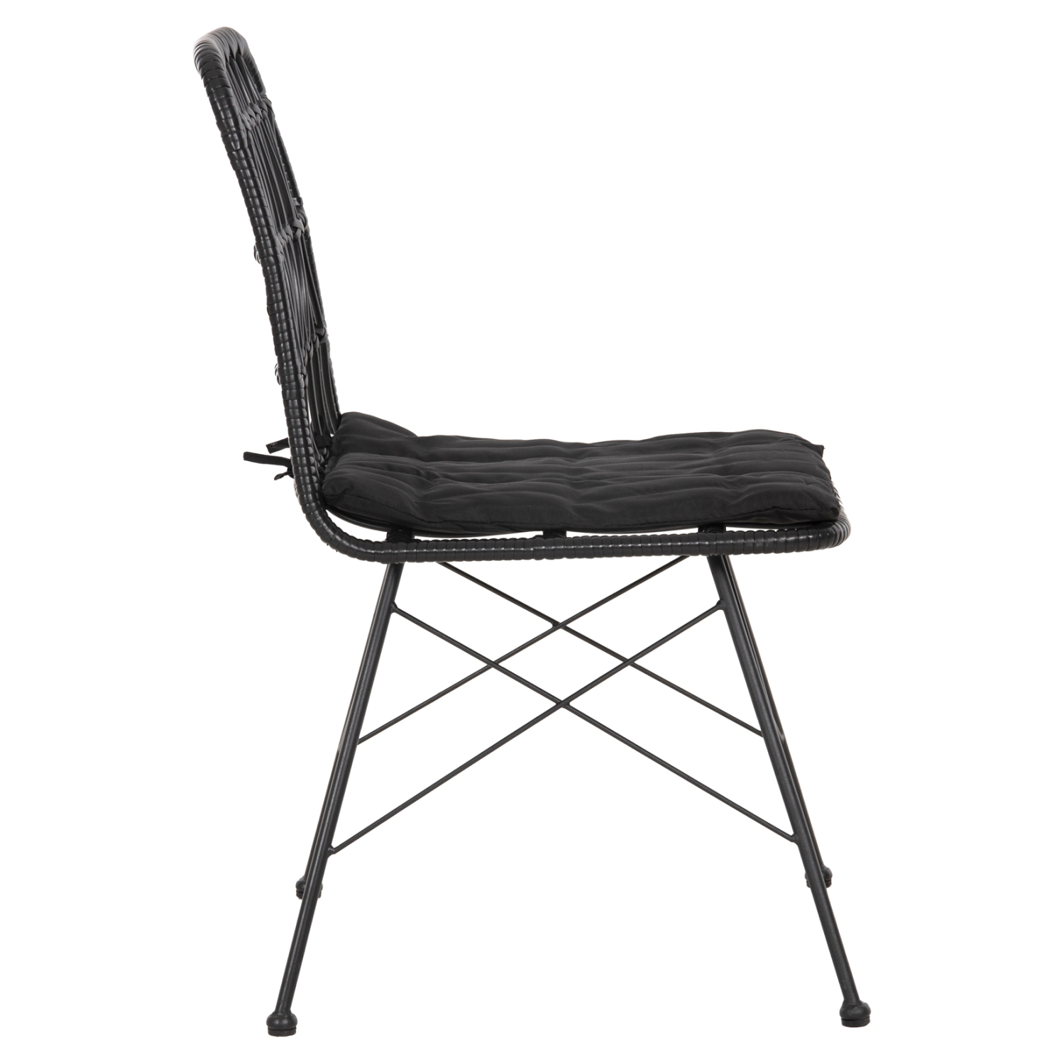 ΚΑΡΕΚΛΑ ΕΞ.ΧΩΡΟΥ ALLEGRA HM5453.12 ΜΕΤΑΛΛΟ-ΜΑΞΙΛΑΡΙ-WICKER ΜΑΥΡΟ 52x52x83,5Yεκ. 4
