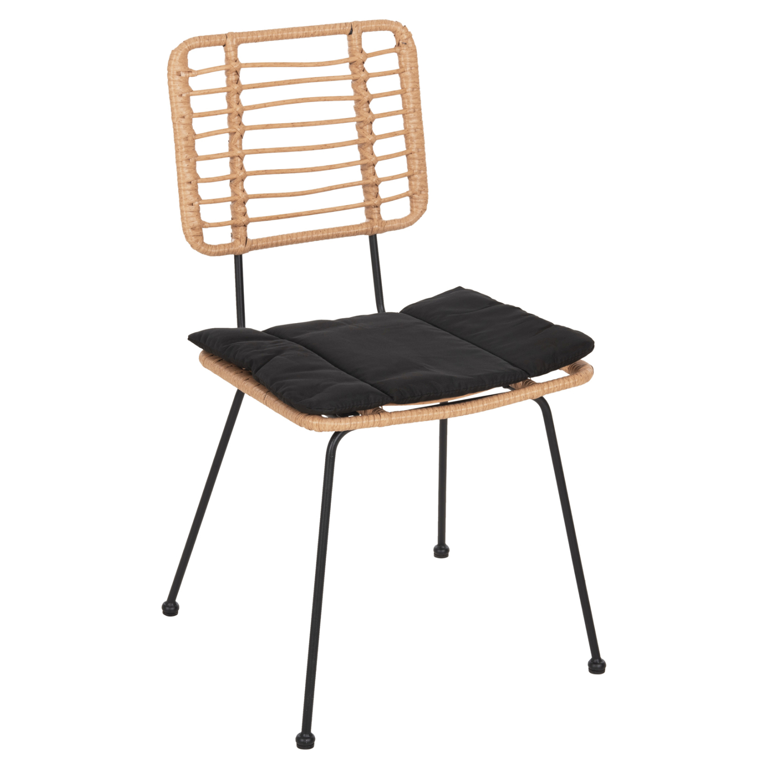 ΚΑΡΕΚΛΑ ΕΞ.ΧΩΡΟΥ ALLEGRA HM5454.11 ΜΕΤΑΛΛΟ&amp;ΜΑΞΙΛΑΡΙ ΜΑΥΡΟ-ΜΠΕΖ WICKER 50,5x49,5x88Υεκ 1