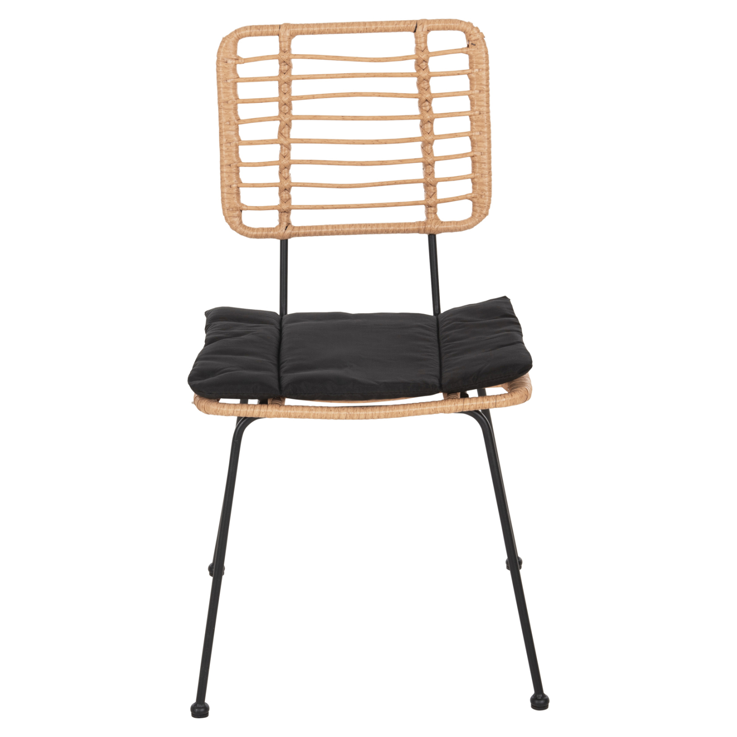 ΚΑΡΕΚΛΑ ΕΞ.ΧΩΡΟΥ ALLEGRA HM5454.11 ΜΕΤΑΛΛΟ&amp;ΜΑΞΙΛΑΡΙ ΜΑΥΡΟ-ΜΠΕΖ WICKER 50,5x49,5x88Υεκ 3