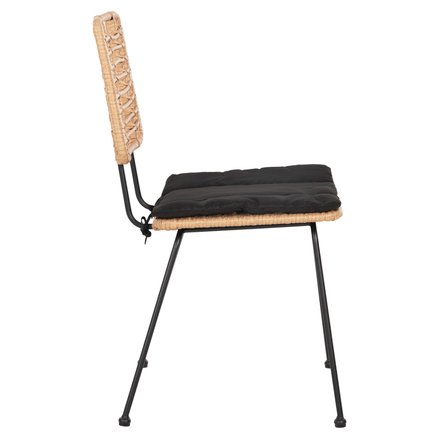 ΚΑΡΕΚΛΑ ΕΞ.ΧΩΡΟΥ ALLEGRA HM5454.11 ΜΕΤΑΛΛΟ&amp;ΜΑΞΙΛΑΡΙ ΜΑΥΡΟ-ΜΠΕΖ WICKER 50,5x49,5x88Υεκ 4