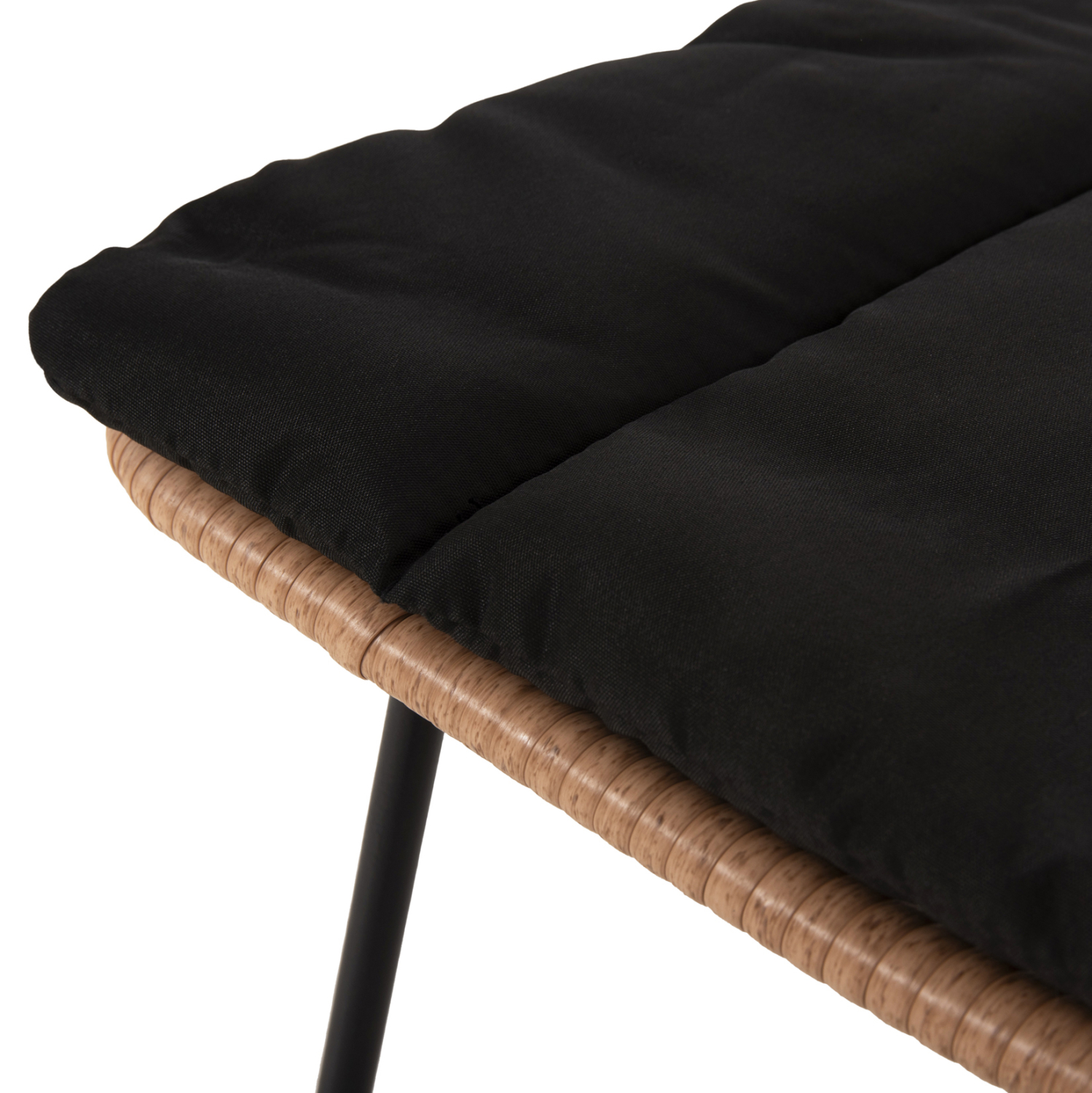 ΚΑΡΕΚΛΑ ΕΞ.ΧΩΡΟΥ ALLEGRA HM5454.11 ΜΕΤΑΛΛΟ&amp;ΜΑΞΙΛΑΡΙ ΜΑΥΡΟ-ΜΠΕΖ WICKER 50,5x49,5x88Υεκ 9