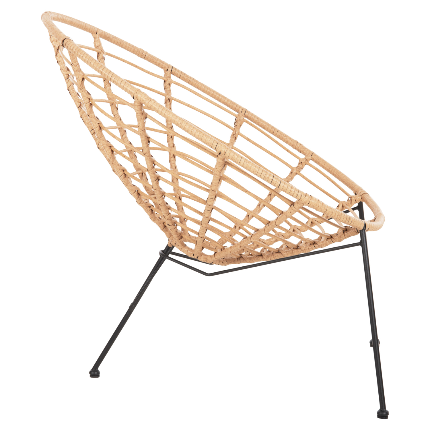 ΠΟΛΥΘΡΟΝΑ ΤΥΠΟΥ ΦΩΛΙΑ ΜΕΤΑΛΛΙΚΗ ALLEGRA HM5458.11 ΜΕ WICKER ΜΠΕΖ 73x78x88Υεκ. 4