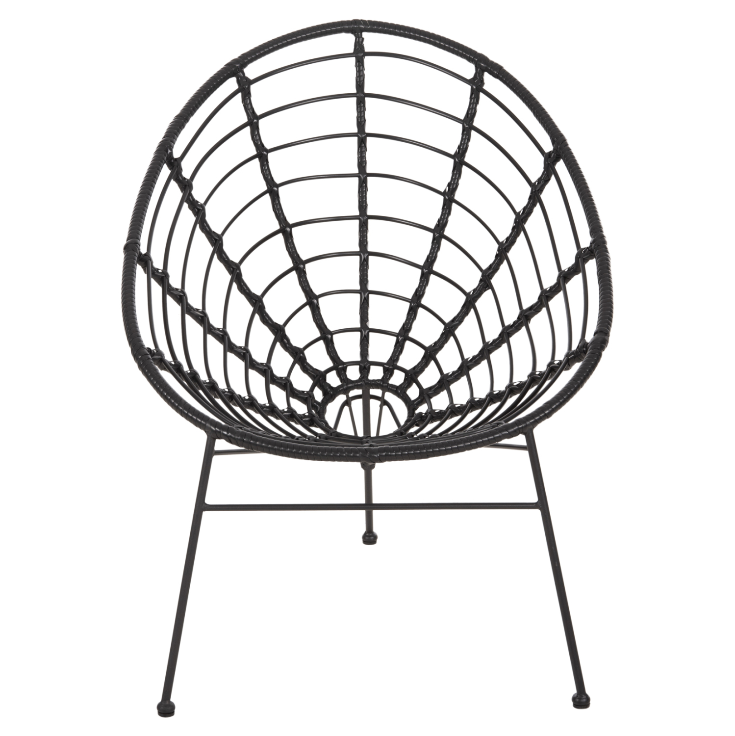 ΠΟΛΥΘΡΟΝΑ ΤΥΠΟΥ ΦΩΛΙΑ ΜΕΤΑΛΛΙΚΗ ALLEGRA HM5458.12 ΜΕ WICKER-ΜΑΥΡΟ 73x78x88Υεκ. 3