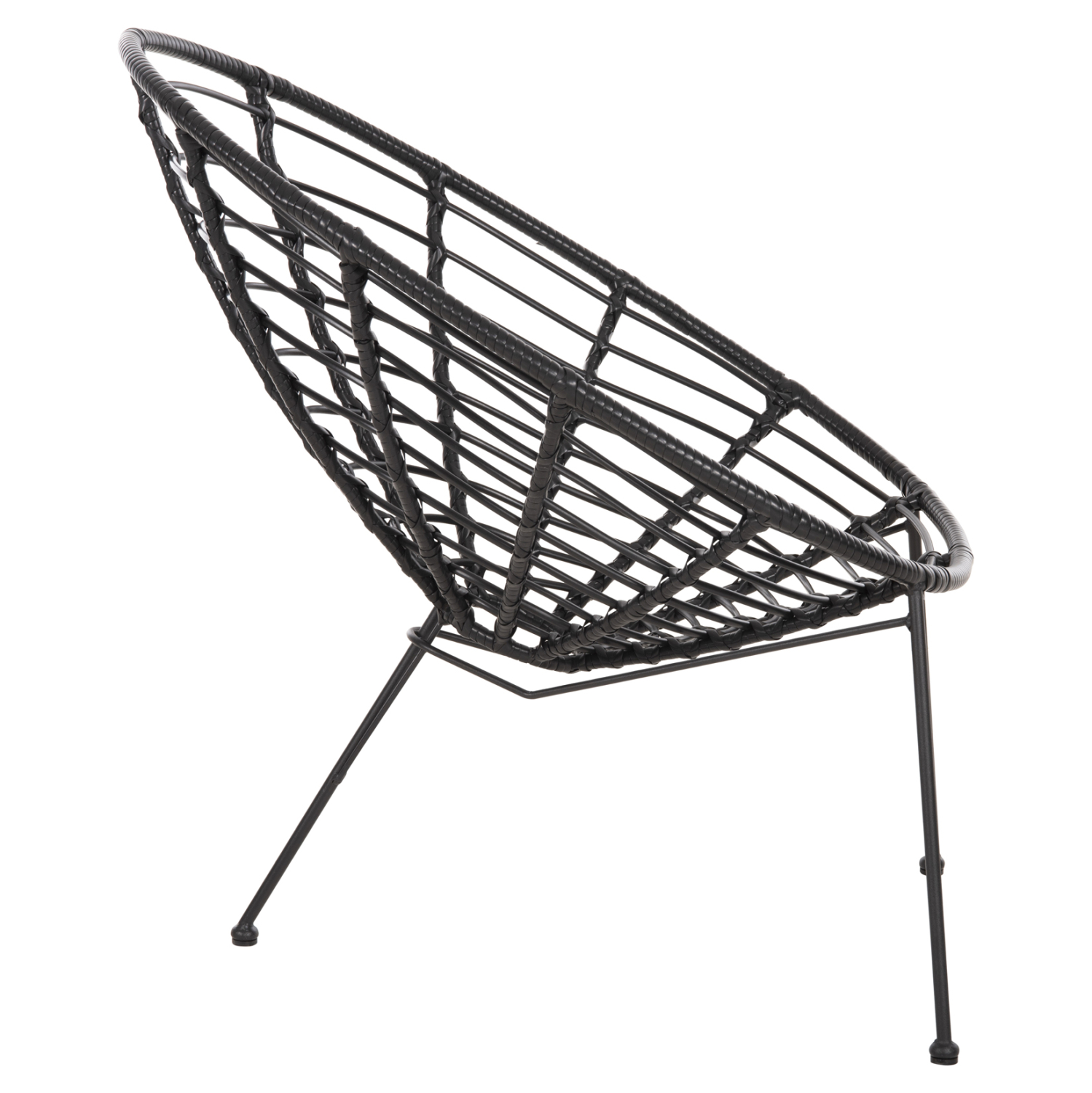 ΠΟΛΥΘΡΟΝΑ ΤΥΠΟΥ ΦΩΛΙΑ ΜΕΤΑΛΛΙΚΗ ALLEGRA HM5458.12 ΜΕ WICKER-ΜΑΥΡΟ 73x78x88Υεκ. 4